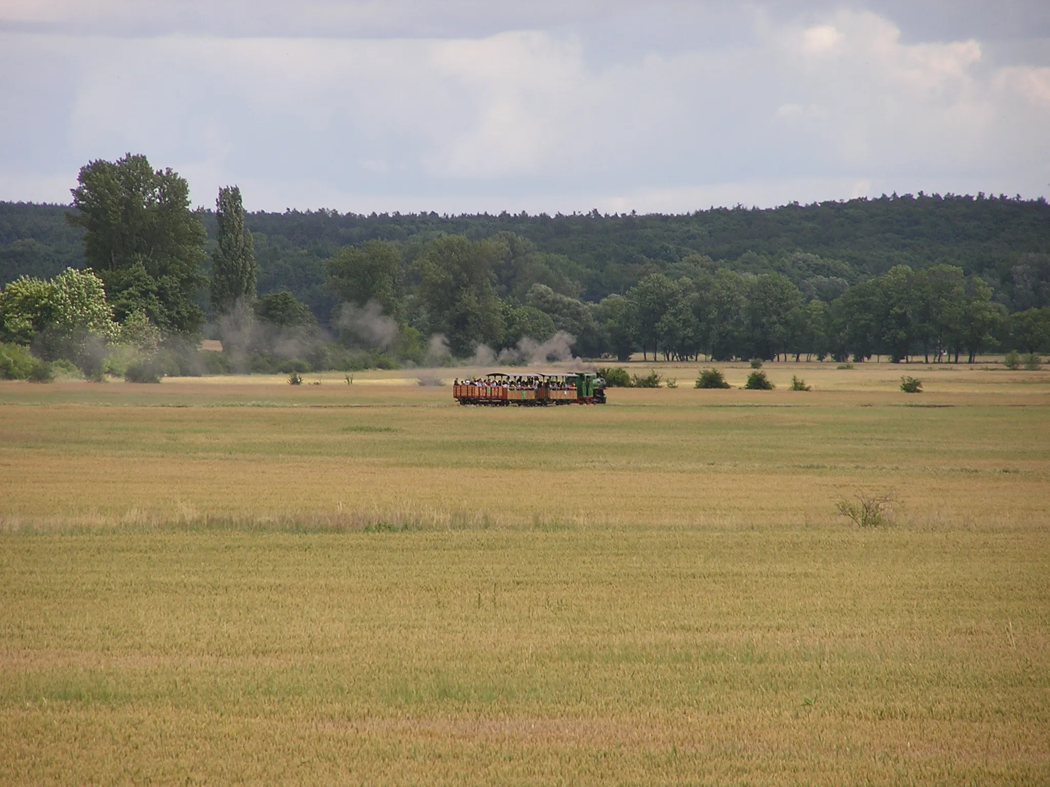 Photo showing: Zahájení provozu na kolínské řepařské drážce, vlak na trati