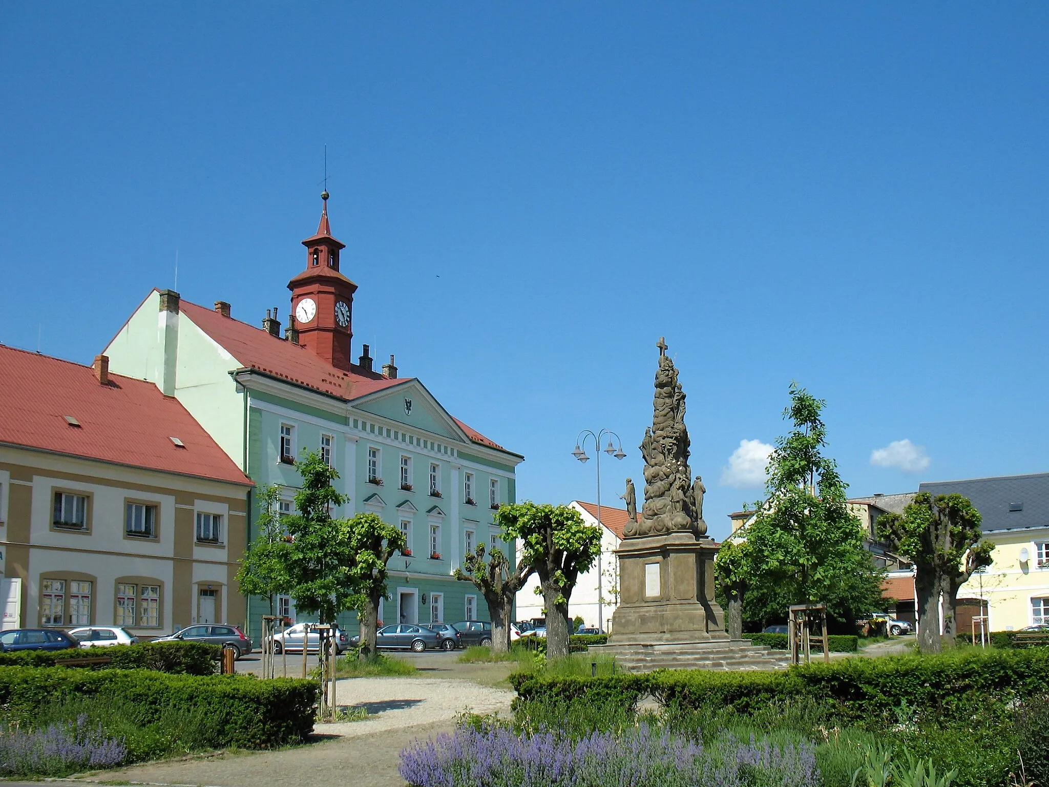 Photo showing: Holy Trinity column in Dubá, Česká Lípa District