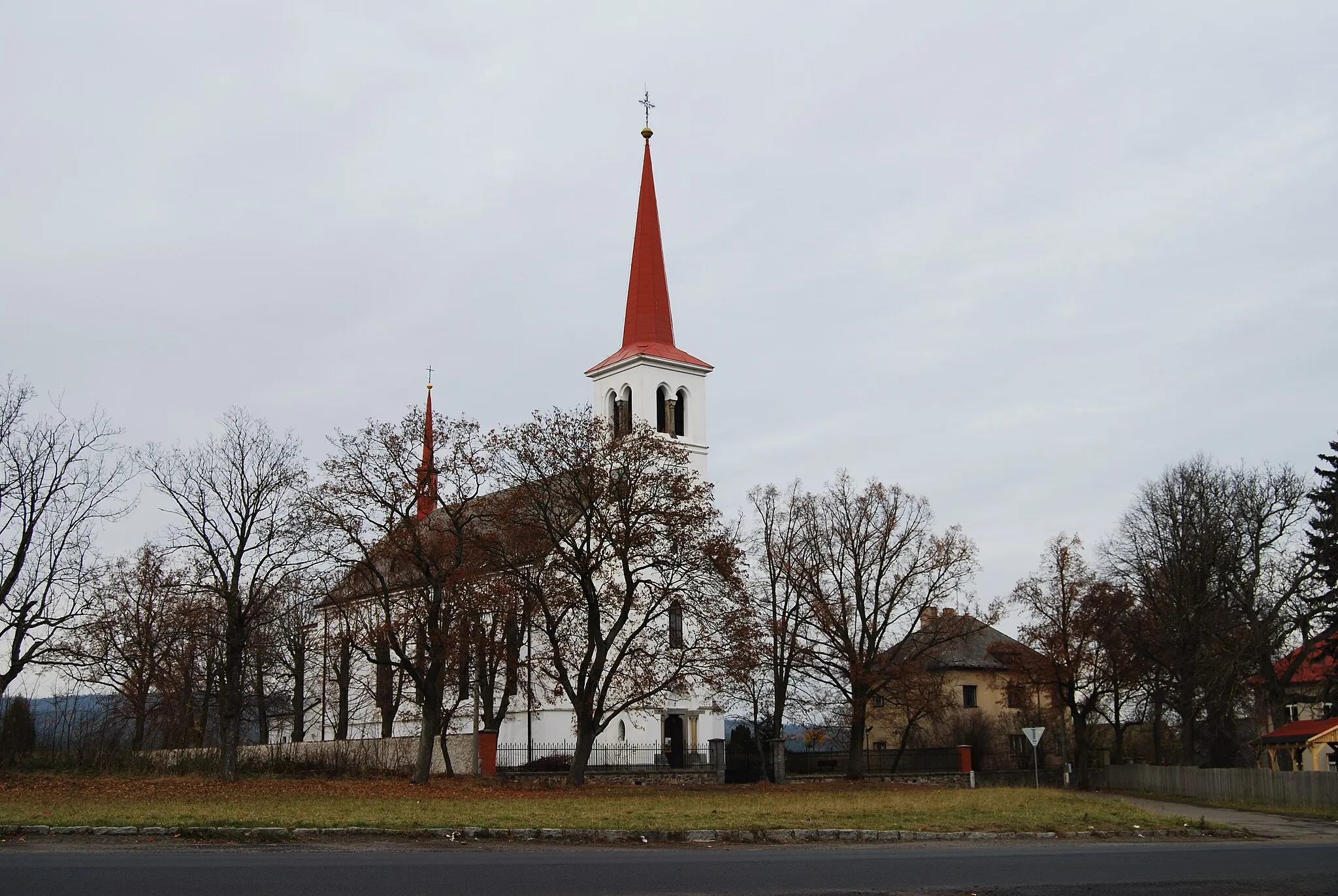 Photo showing: Bohutín village in Příbram District, Czech Republic. Church