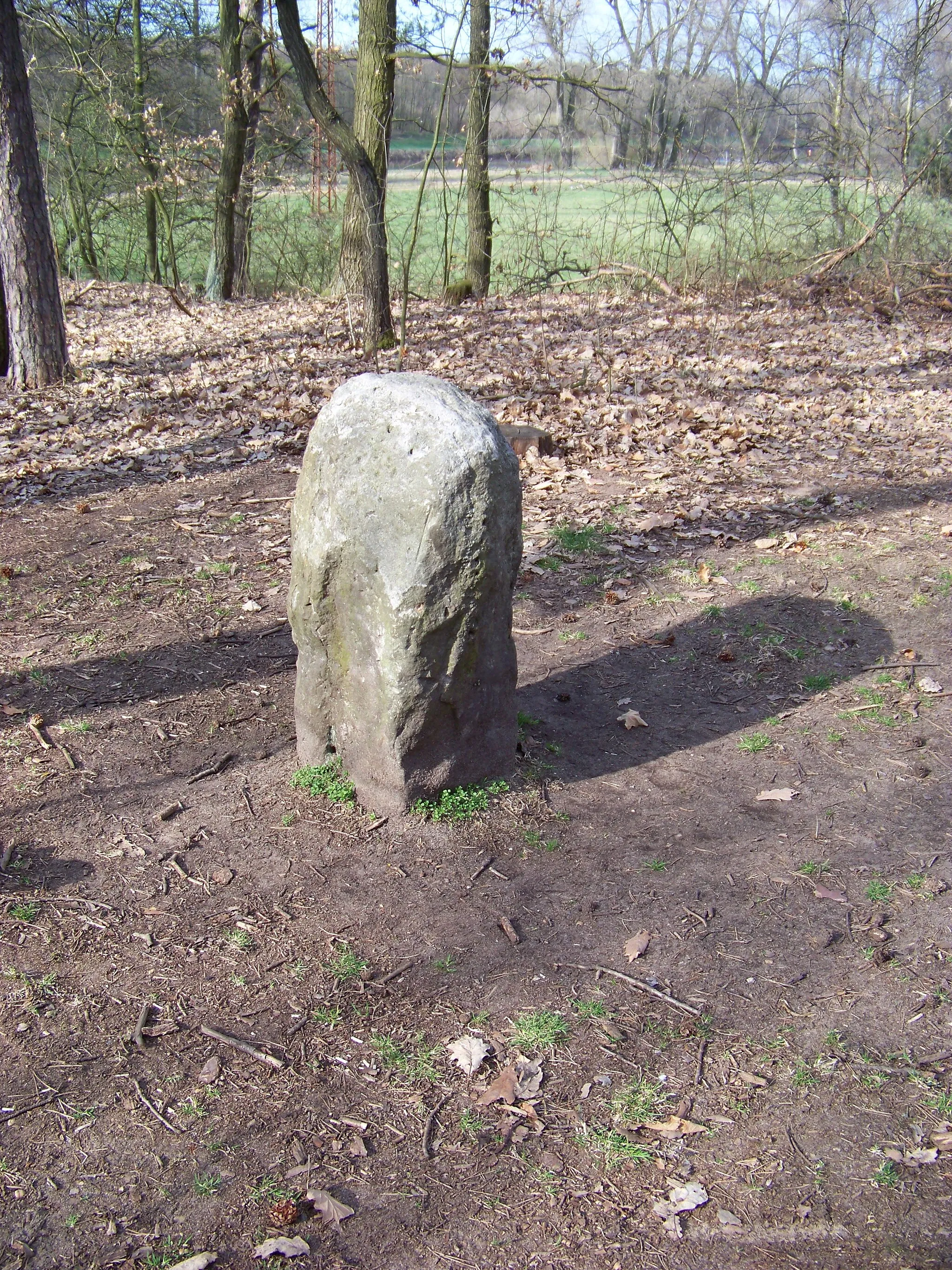 Photo showing: Hradištko-Kersko, Nymburk District, Central Bohemian Region, the Czech Republic. Socalled Menhir, a historic stone of unknown purpose.