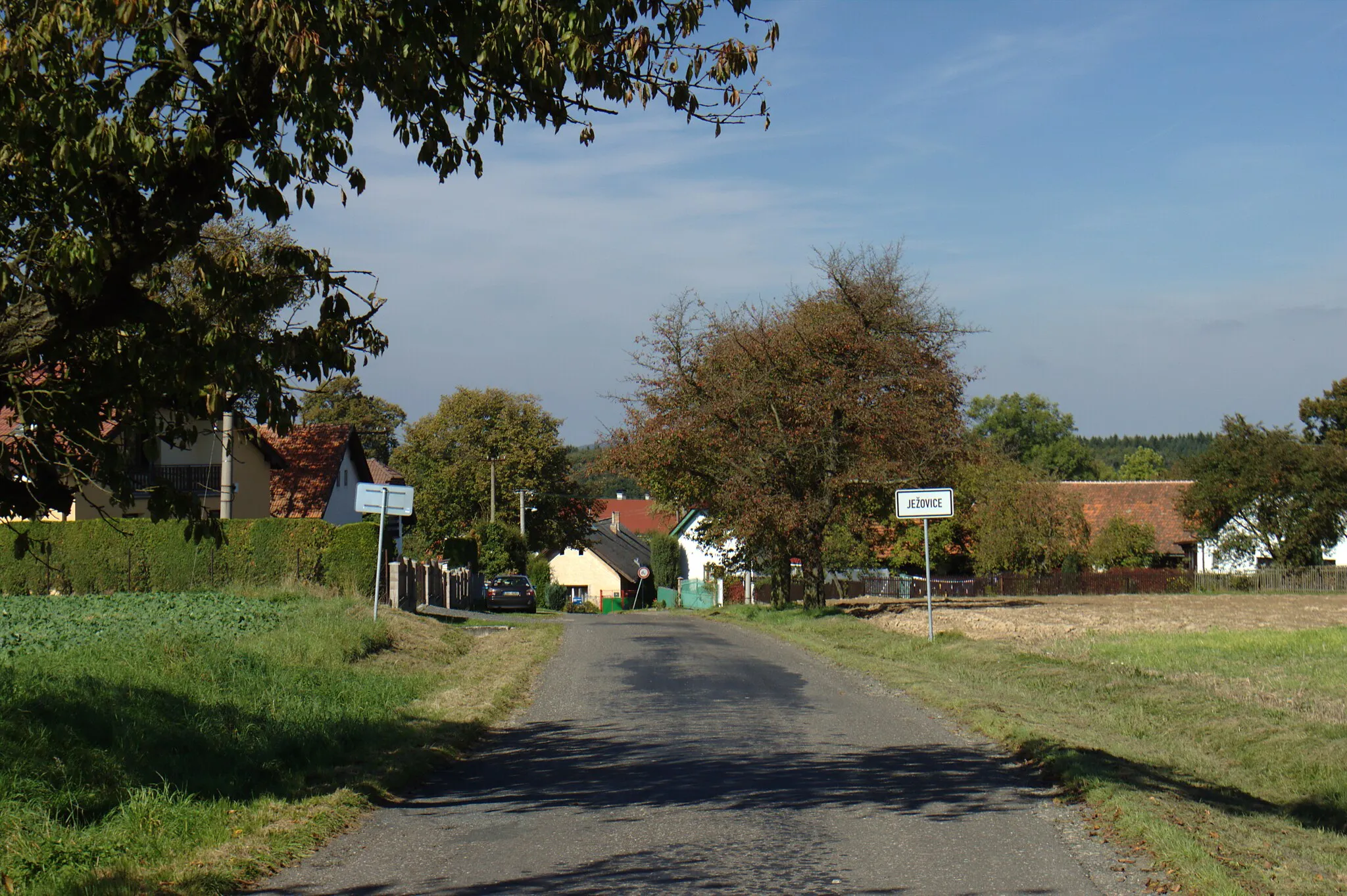 Photo showing: Southern edge of the Ježovice village near Podveky, Central Bohemia