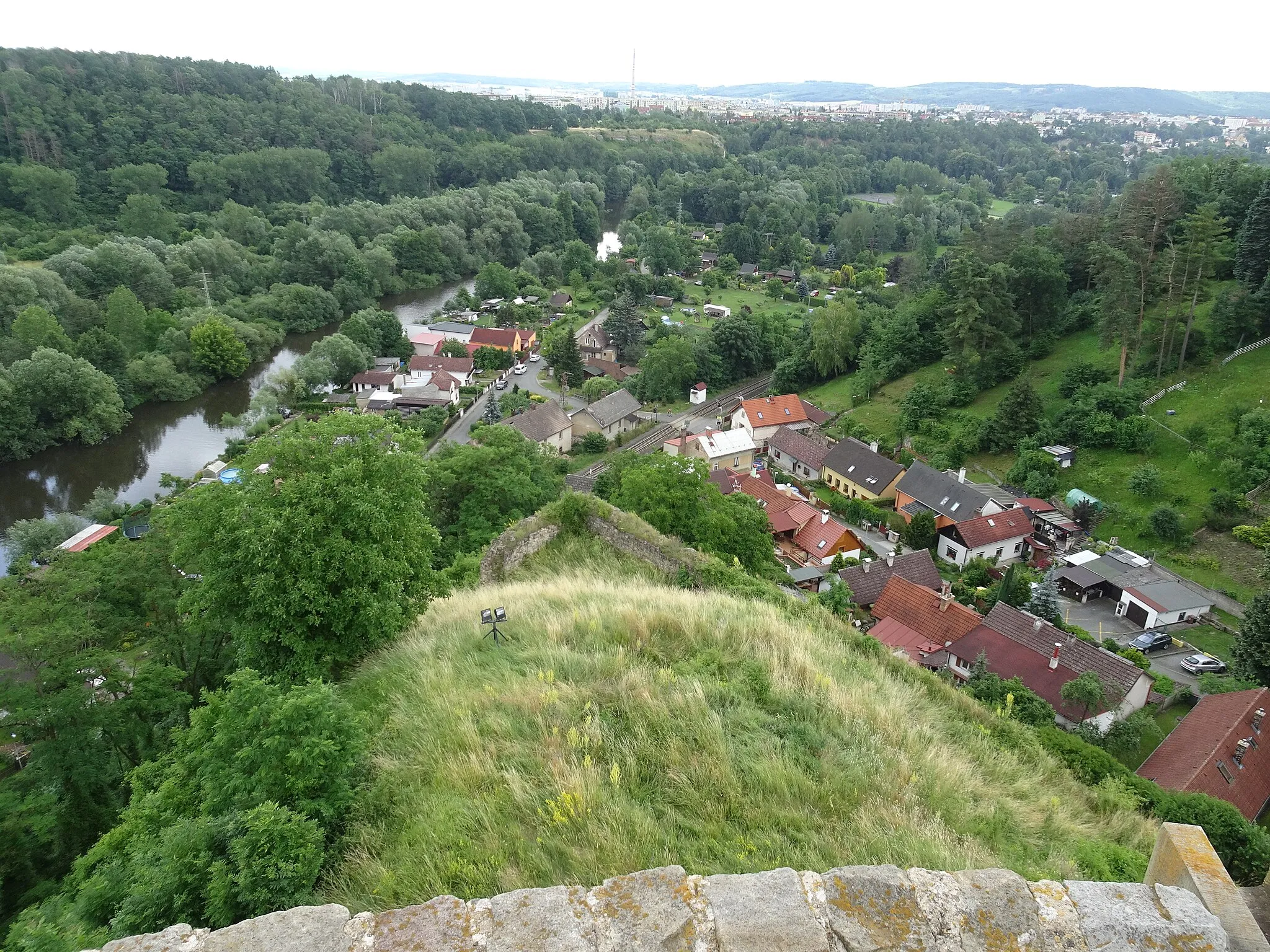 Photo showing: Mladá Boleslav, Czechia, part Podlázky. View from Michalovice Castle.