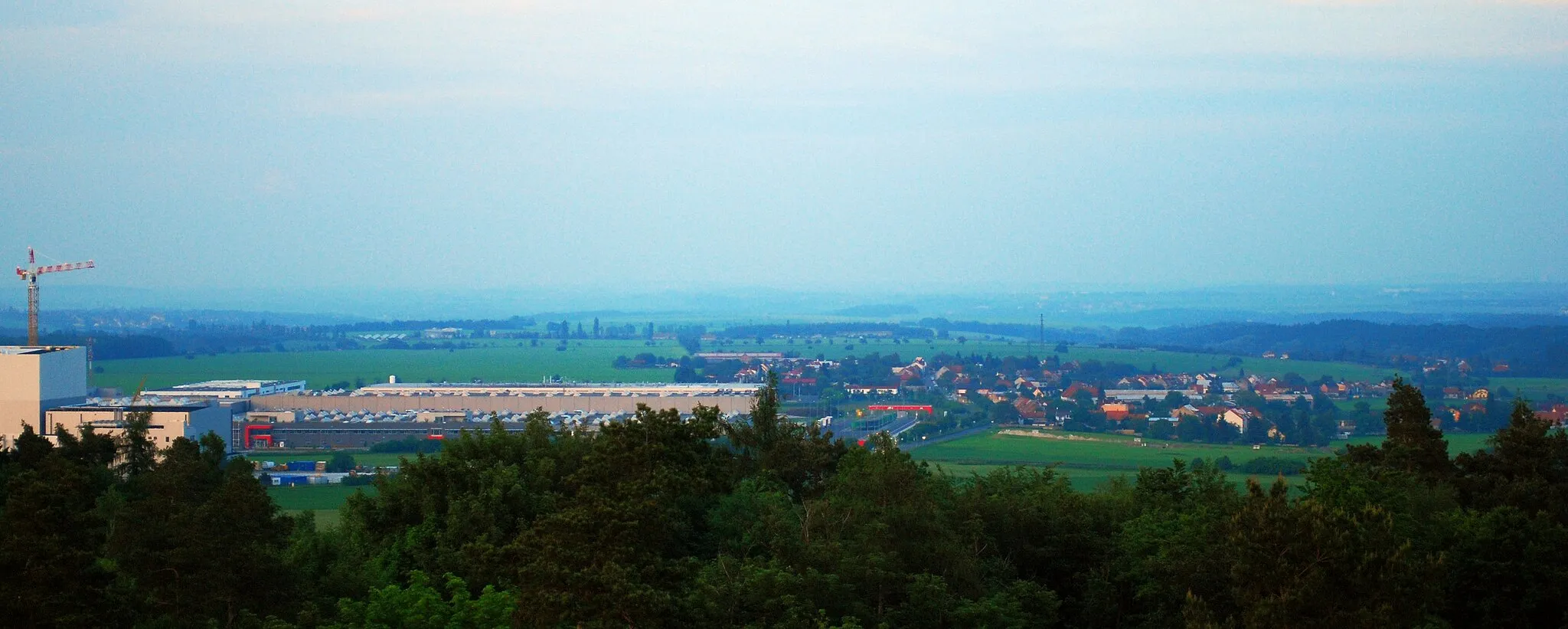 Photo showing: Velké Přítočno as seen from Kožova hora