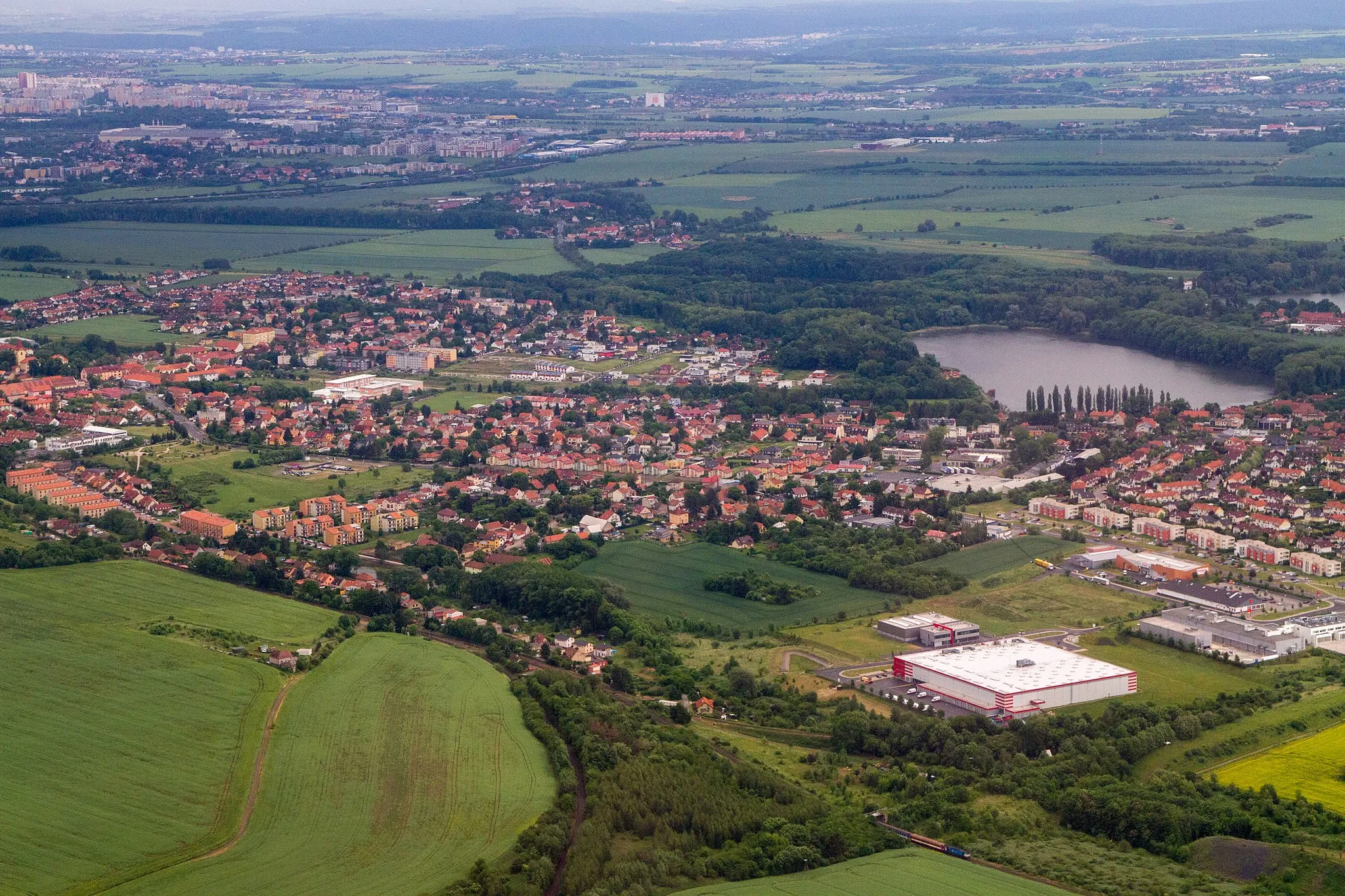 Photo showing: Hostivice aerial view