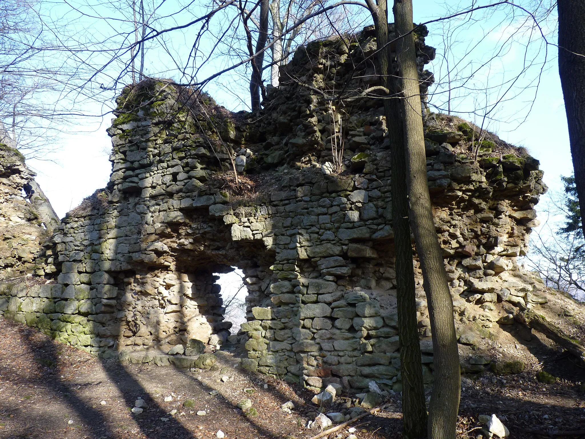 Photo showing: Castle ruin Obřany, Kroměříž District, Zlín Region, Czech Republic