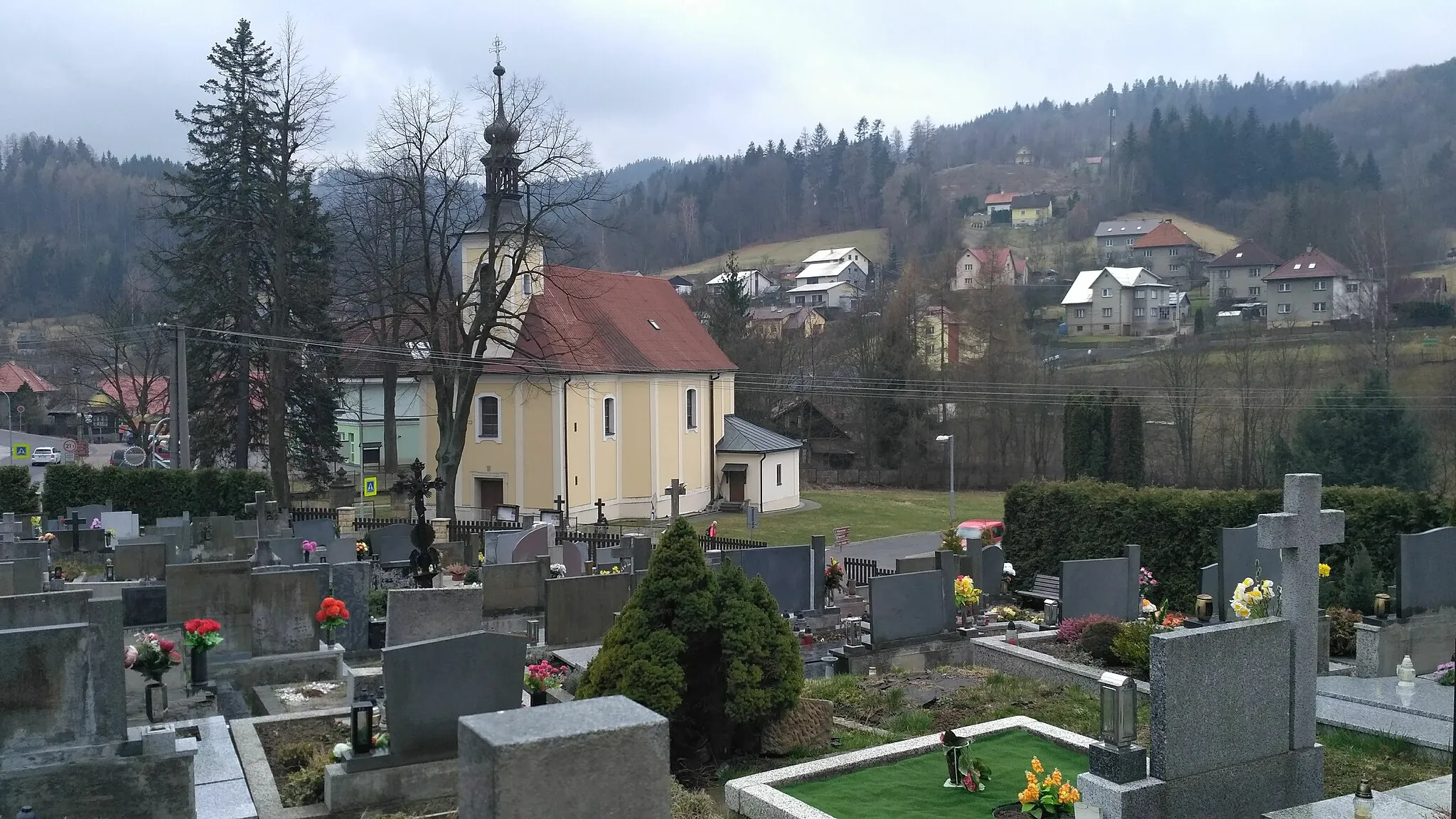 Photo showing: Church of the Assumption of the Virgin Mary in Valašská Bystřice