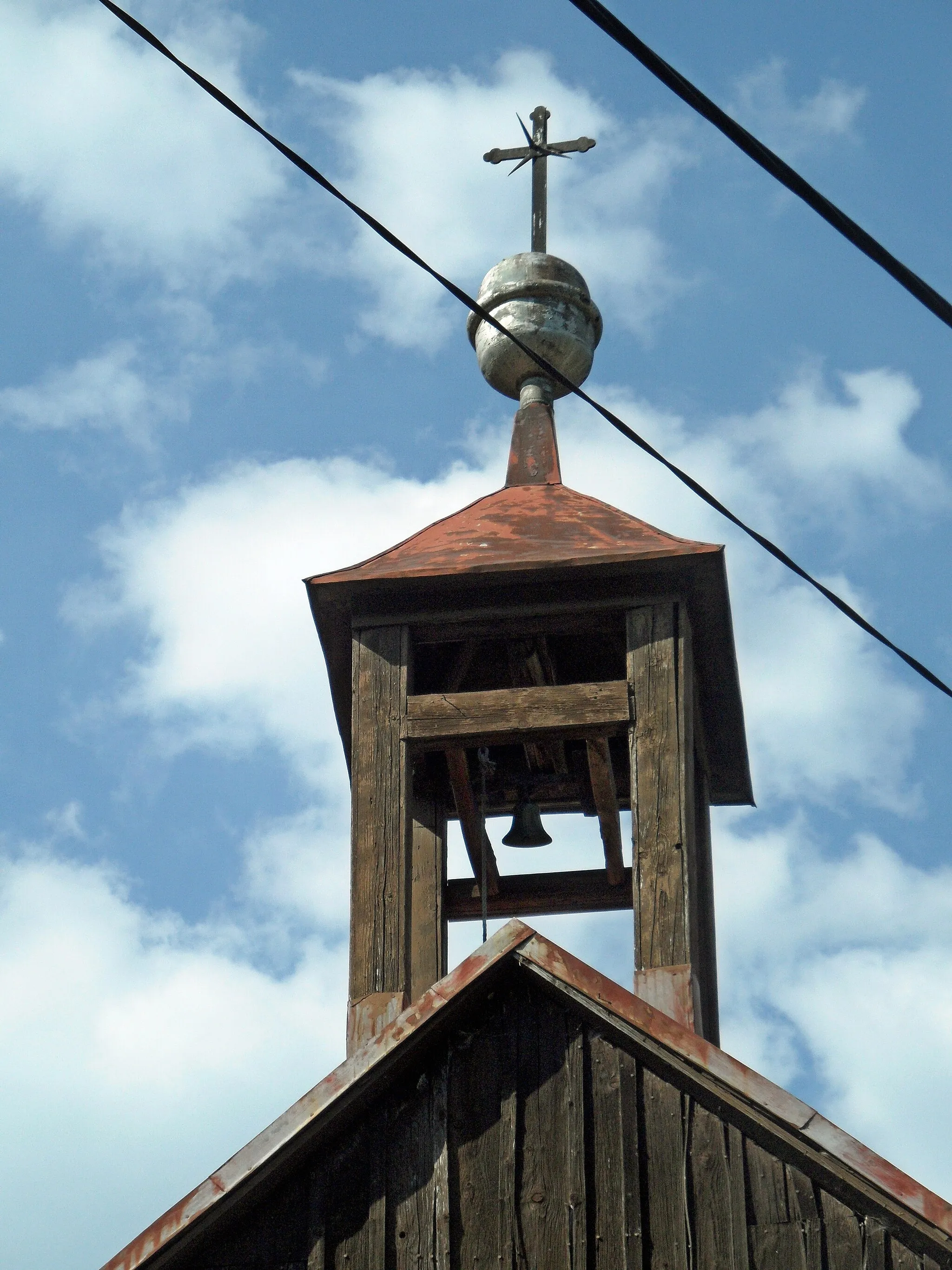Photo showing: Chebzí F. Detail of Bell Tower. Jeseník District, the Czech Republic.