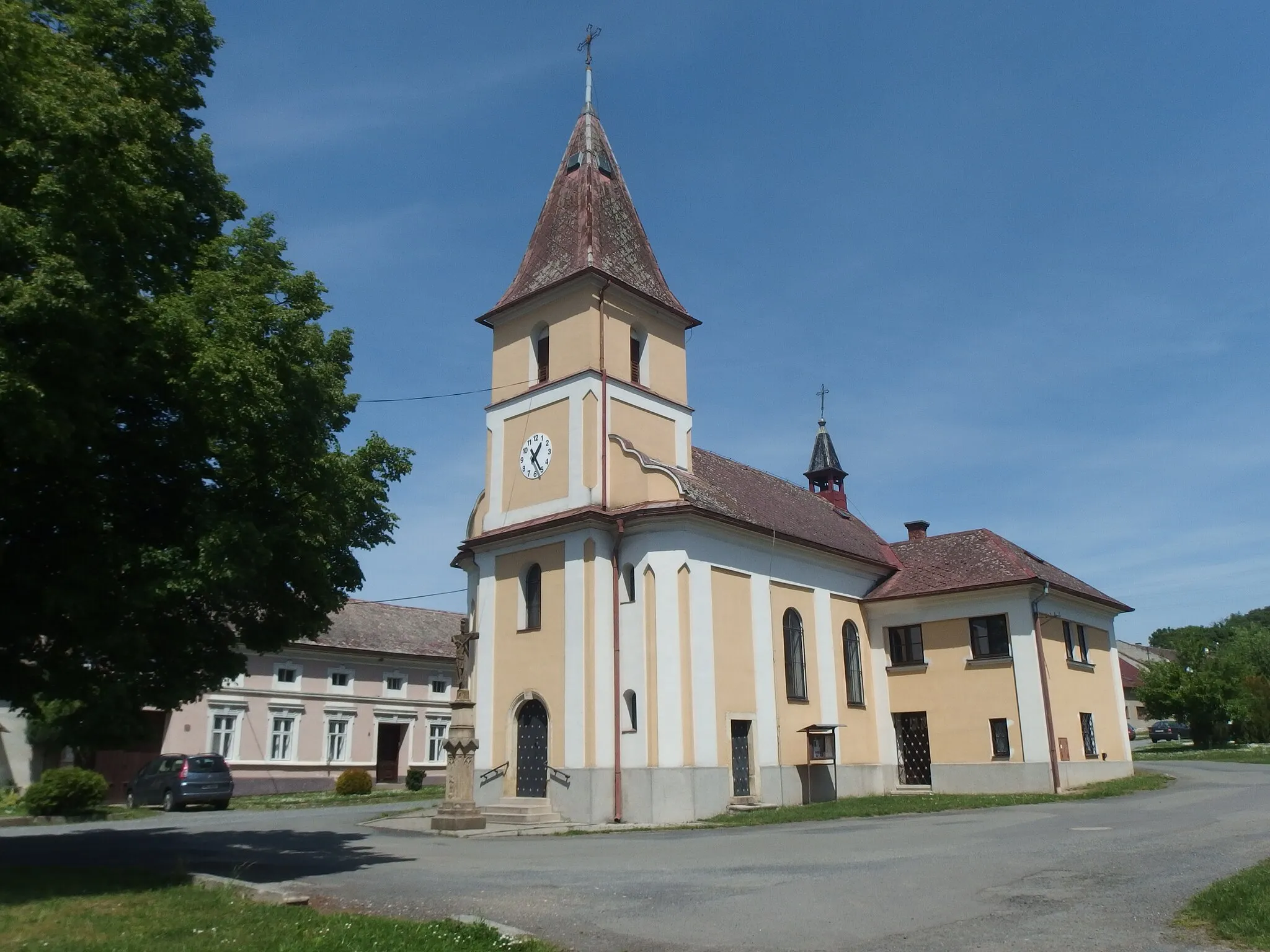 Photo showing: Krčmaň, Olomouc District, Czech Republic. Church of Saint John the Baptist.