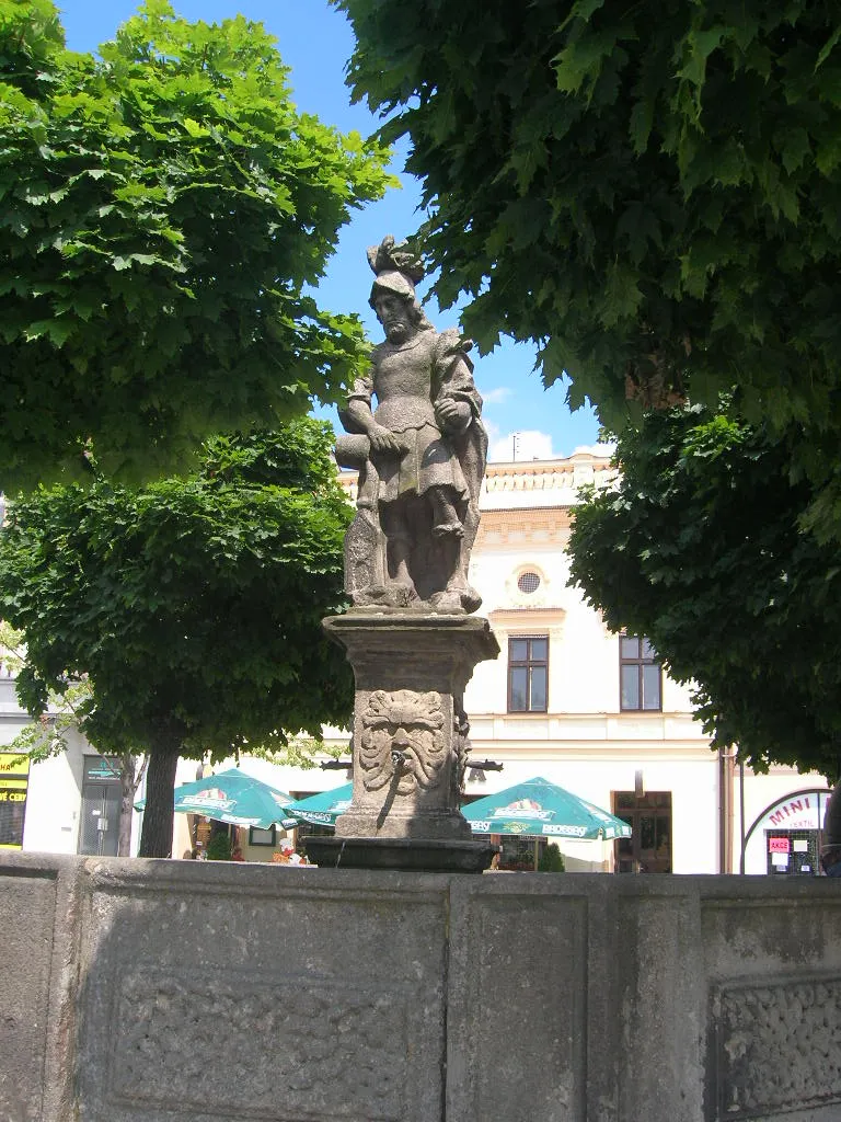 Photo showing: Fountain with statue of Saint Florian in Lipník nad Bečvou.