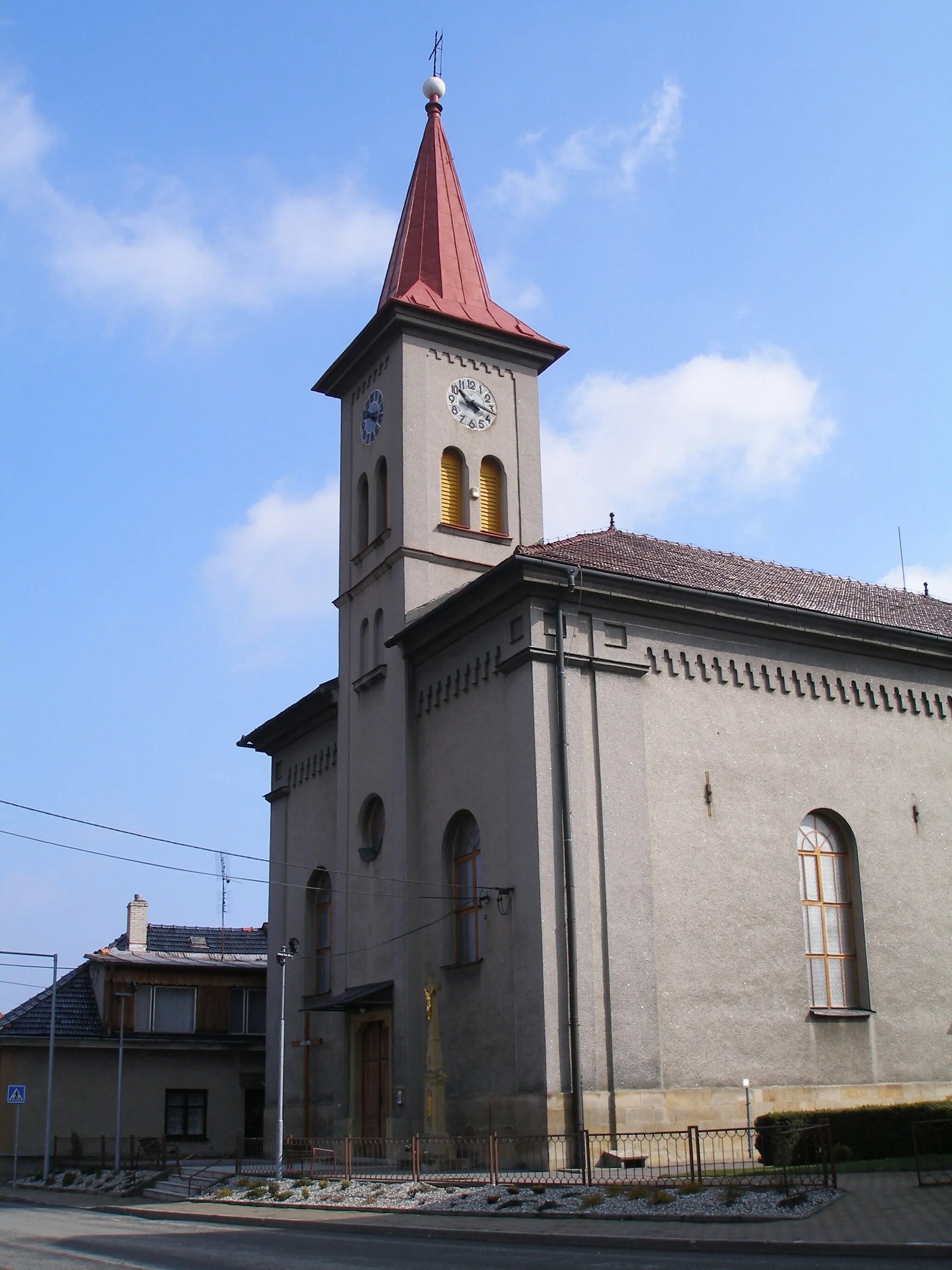 Photo showing: Church in Mořkov.