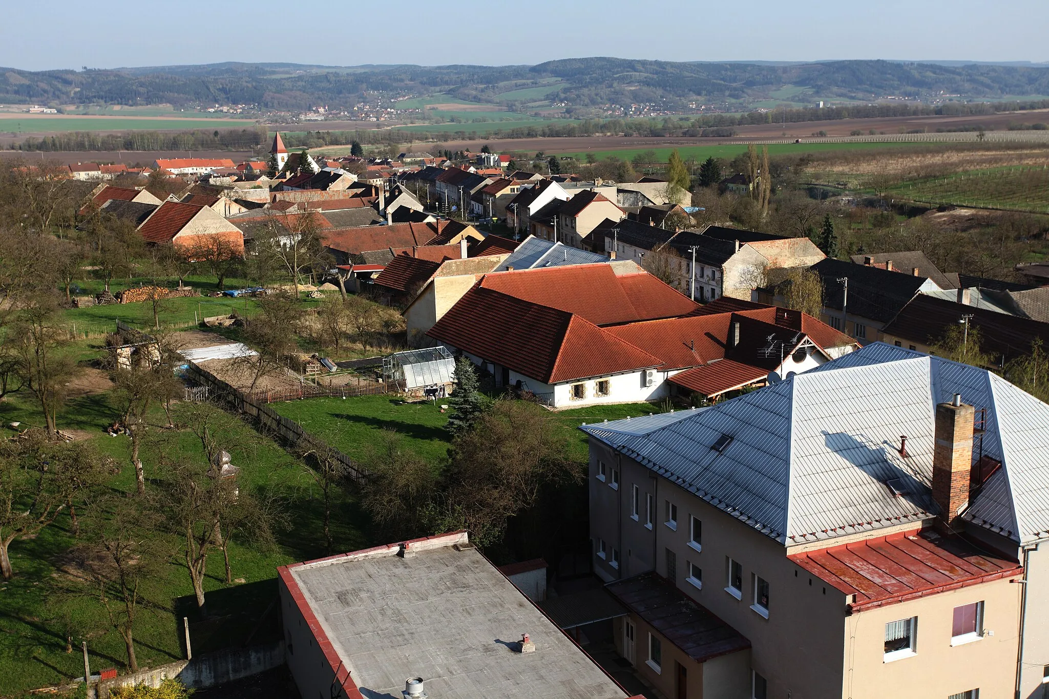 Photo showing: View of Vanovice from the tower of evangelical church