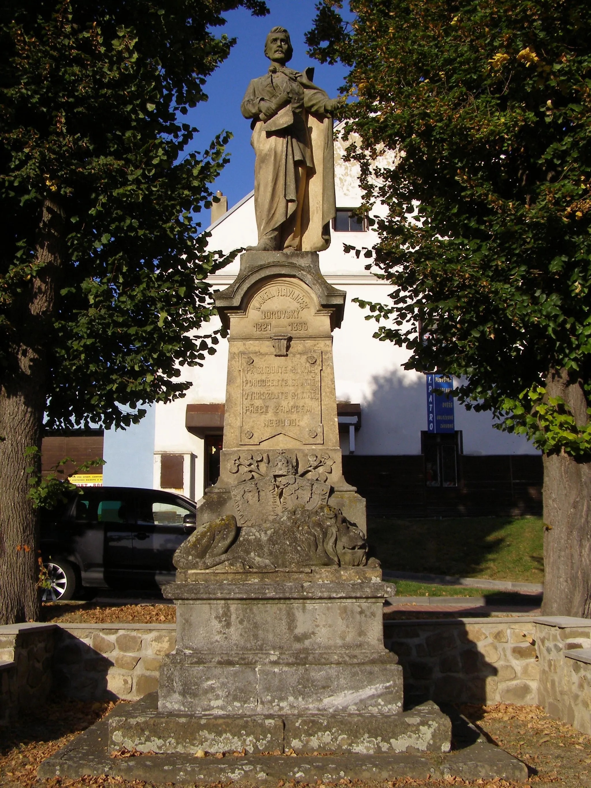 Photo showing: A monument of Karel Havlicek Borovsky in Jedovnice, Czech Republic