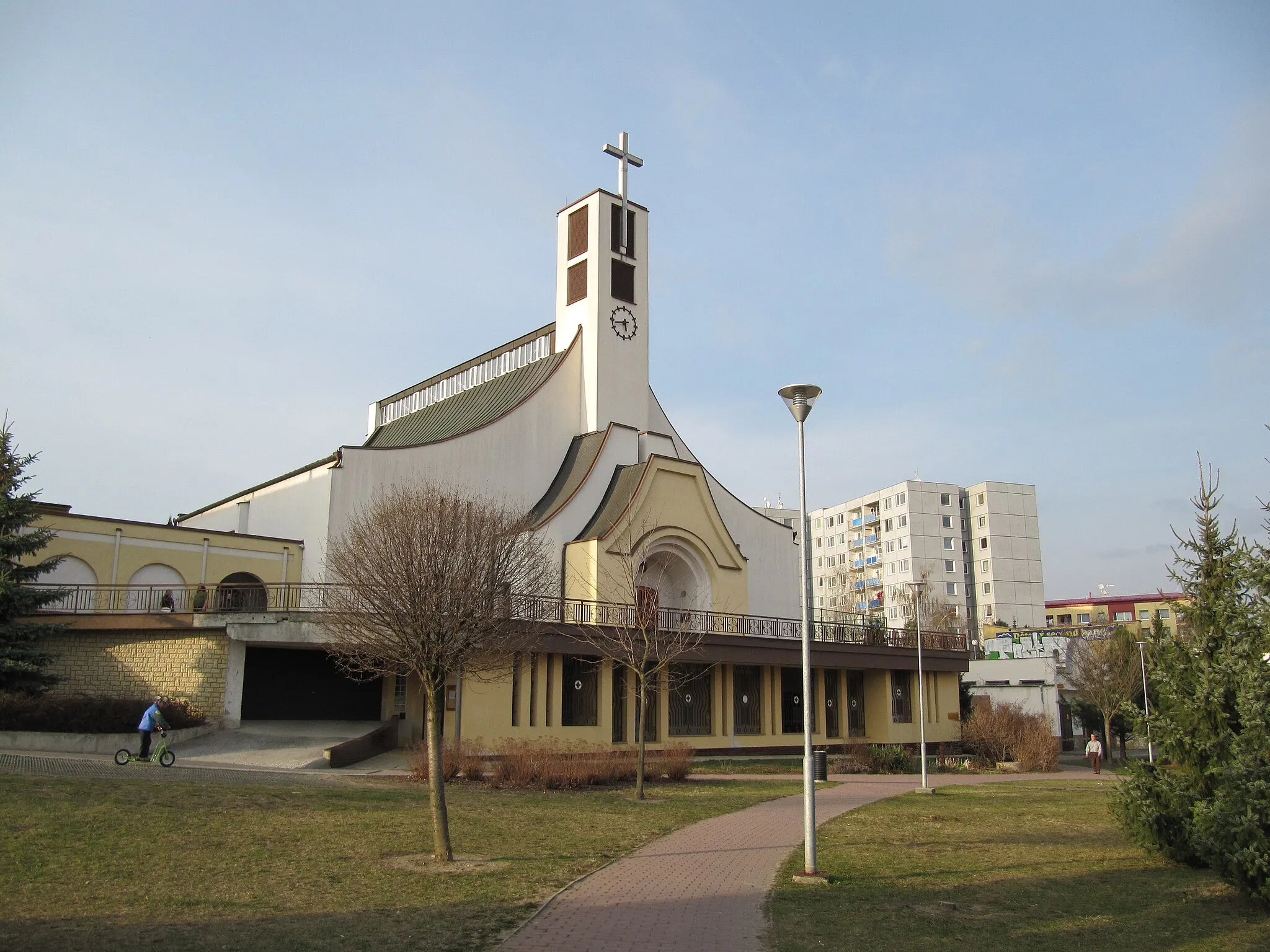 Photo showing: Otrokovice in Zlín District, Czech Republic. Church of St. Adalbert.