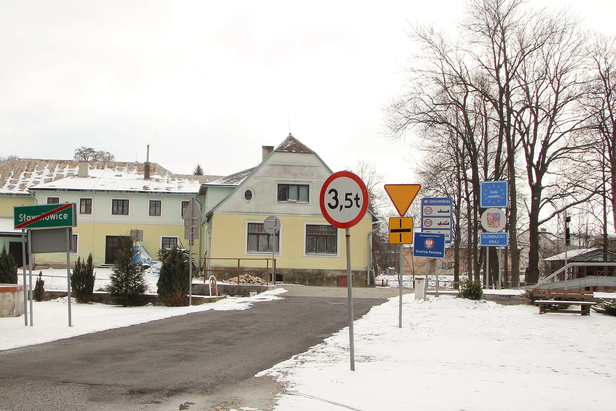 Photo showing: Sławniowice-Velké Kunětice border crossing.