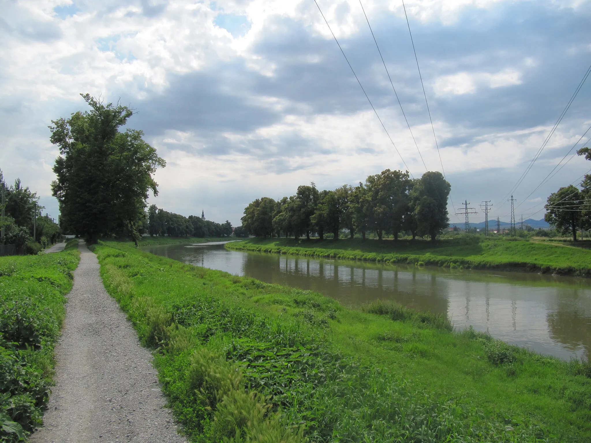 Photo showing: Uherské Hradiště, cesta kolem řeky Moravy.