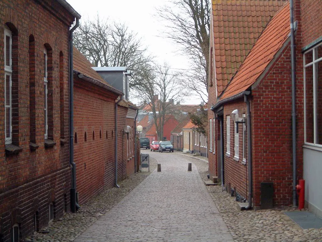 Photo showing: Typical street in Ringkøbing, Denmark.