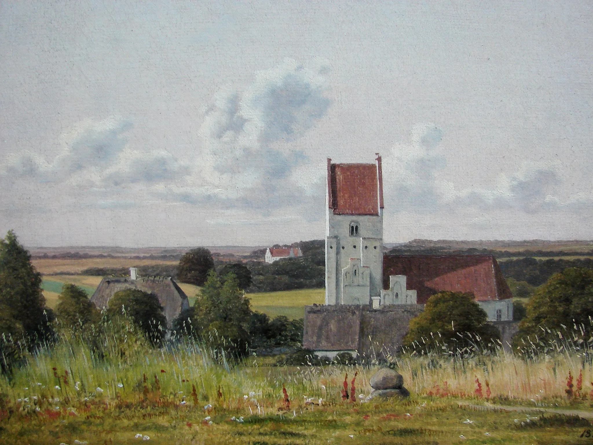 Photo showing: Vester Egede Kirke. I baggrunden Gisselfeld Kloster