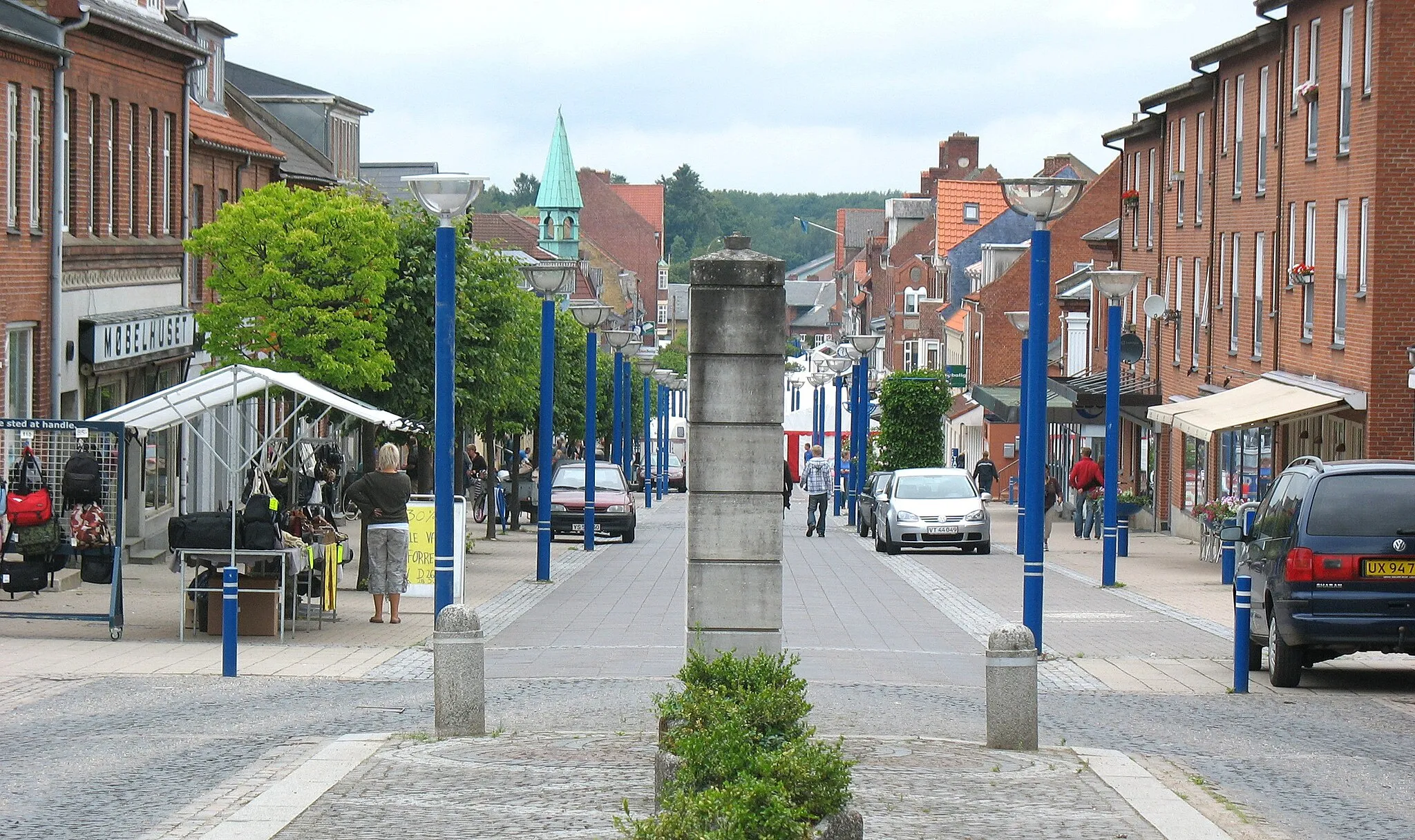 Photo showing: The pedestrian street at the town "Haslev" located in South Zealand in east Denmark.