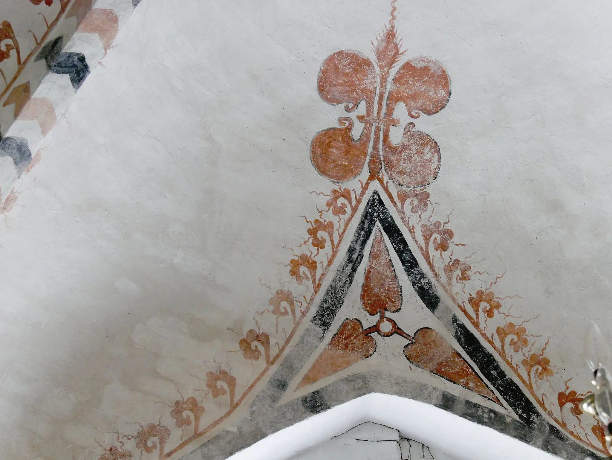 Photo showing: Sandager Kirke - Kalkmalerei an der Decke