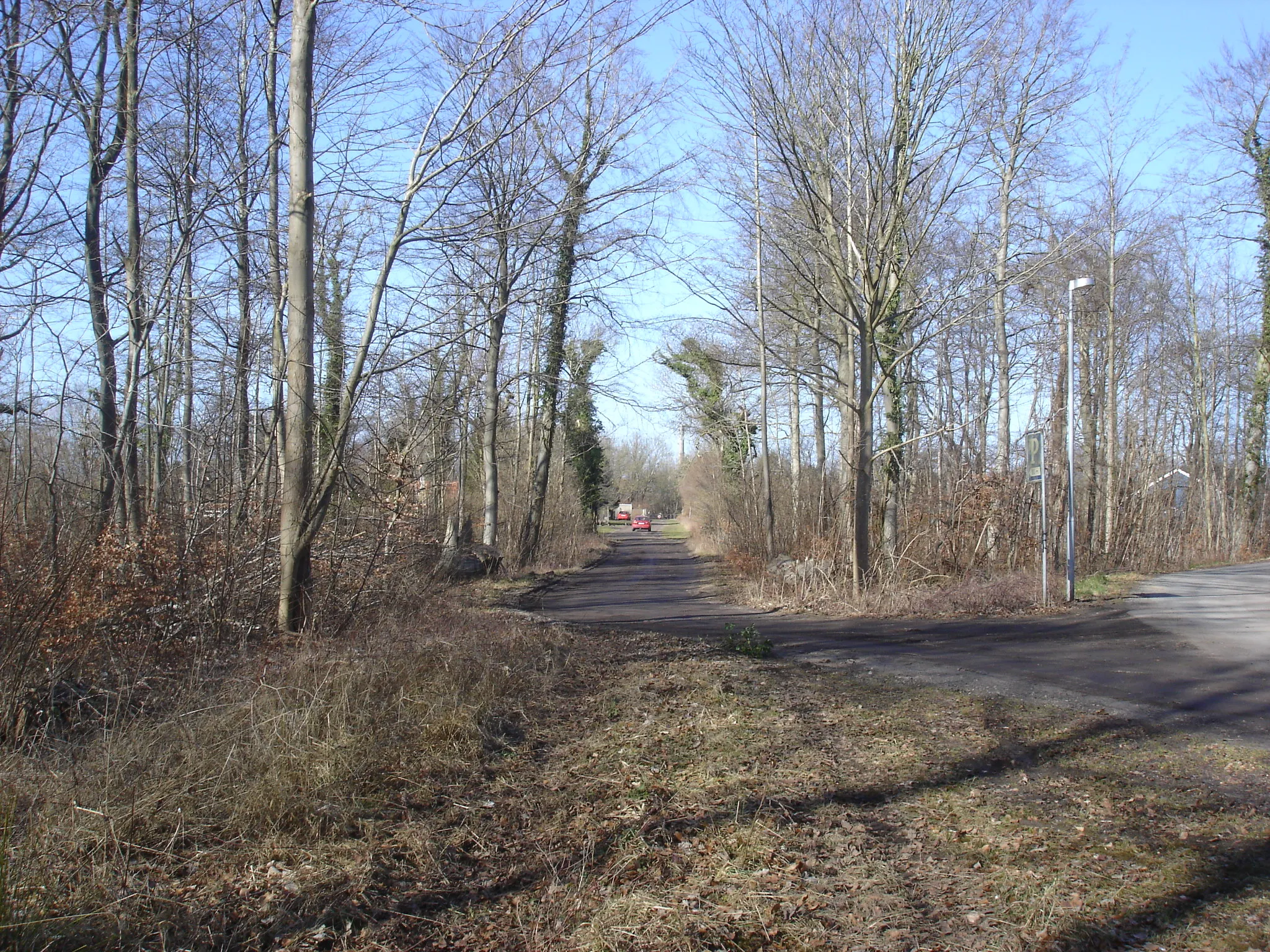 Photo showing: Bogensebanens tracé mod NV fra Kristianslundvej i Bogense