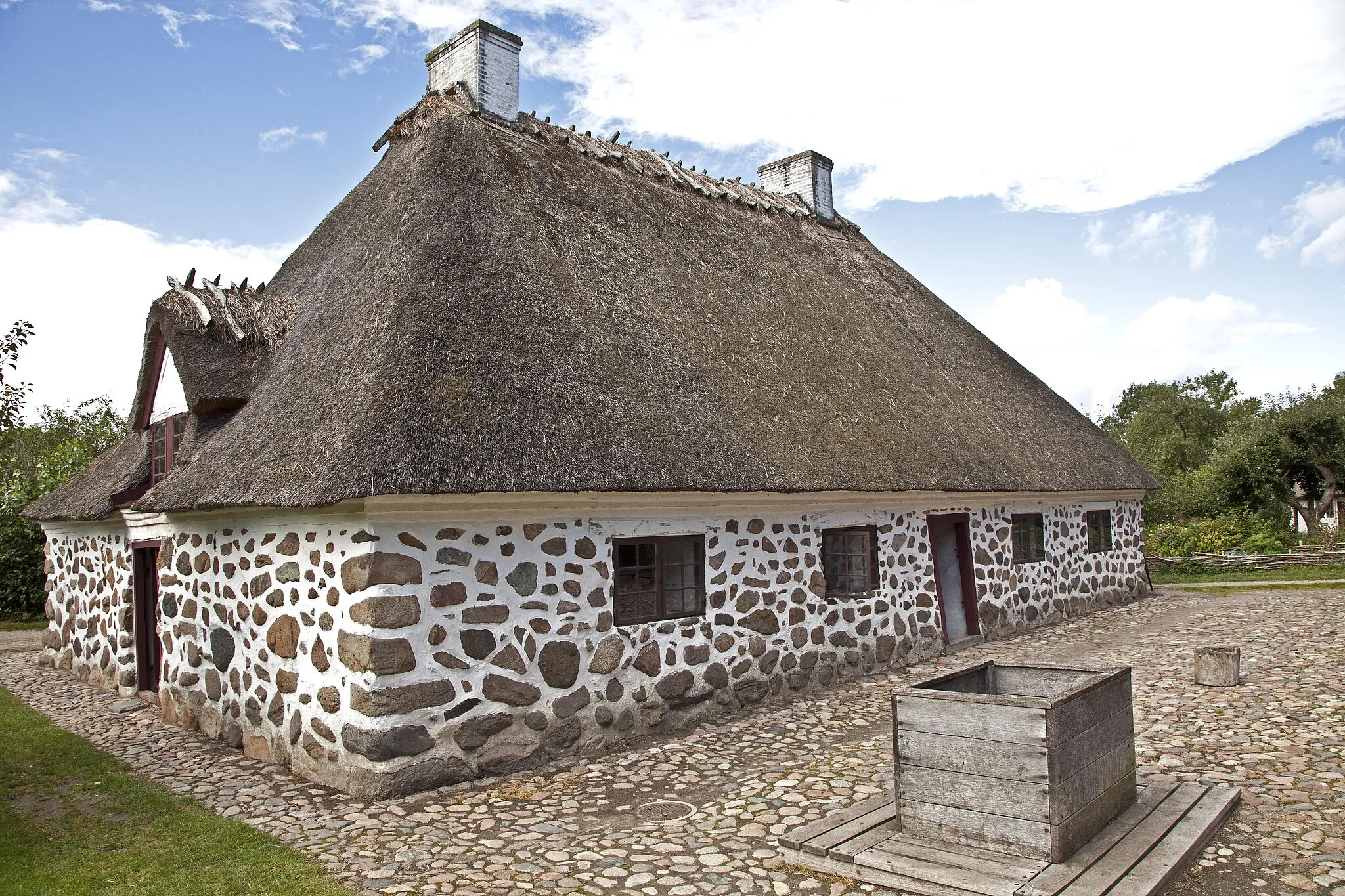 Photo showing: Old village-houses from the Den Fynske Landsby
