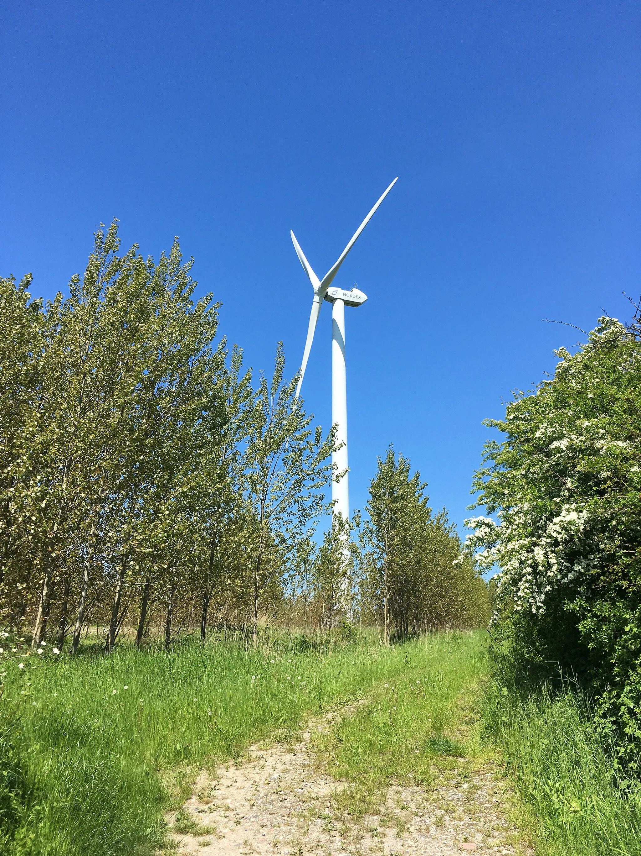 Photo showing: Windmill made by Nordex located in Kassebølle, Denmark