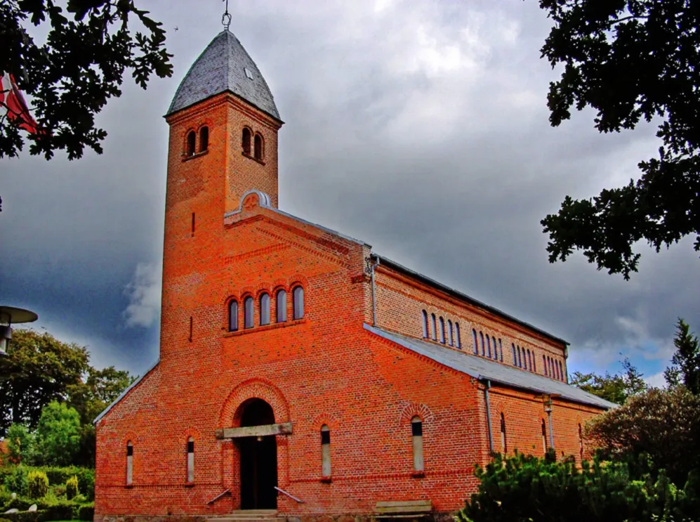 Photo showing: Askov kirke (Vejen) fra sydvest