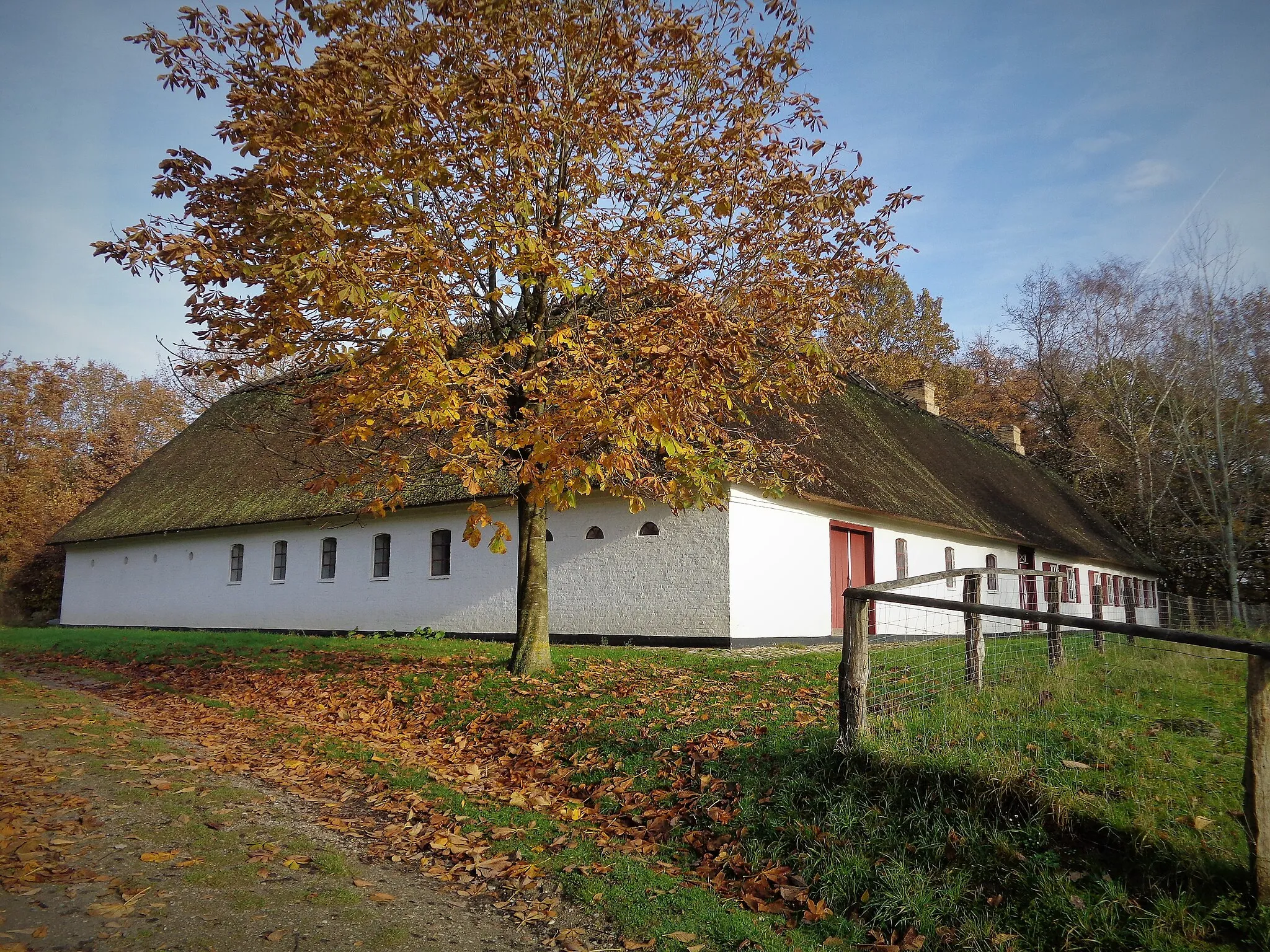 Photo showing: Ein Dreiseithof im Schleswig-Holsteinischen Freilichtmuseum.