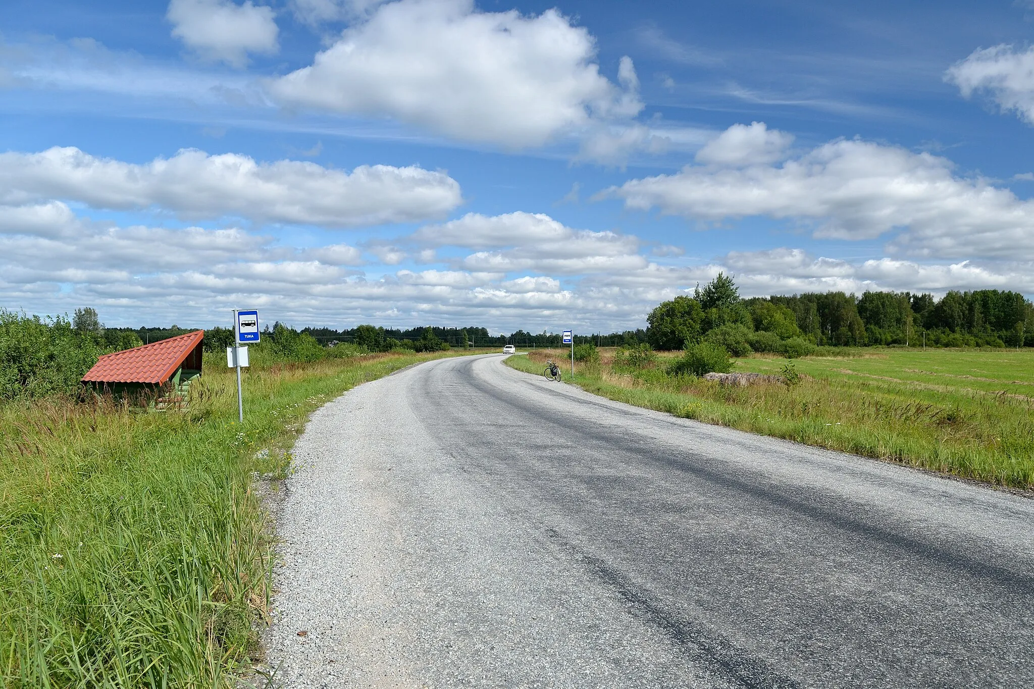Photo showing: Surju–Seljametsa road in Vasrääma village (Estonia)