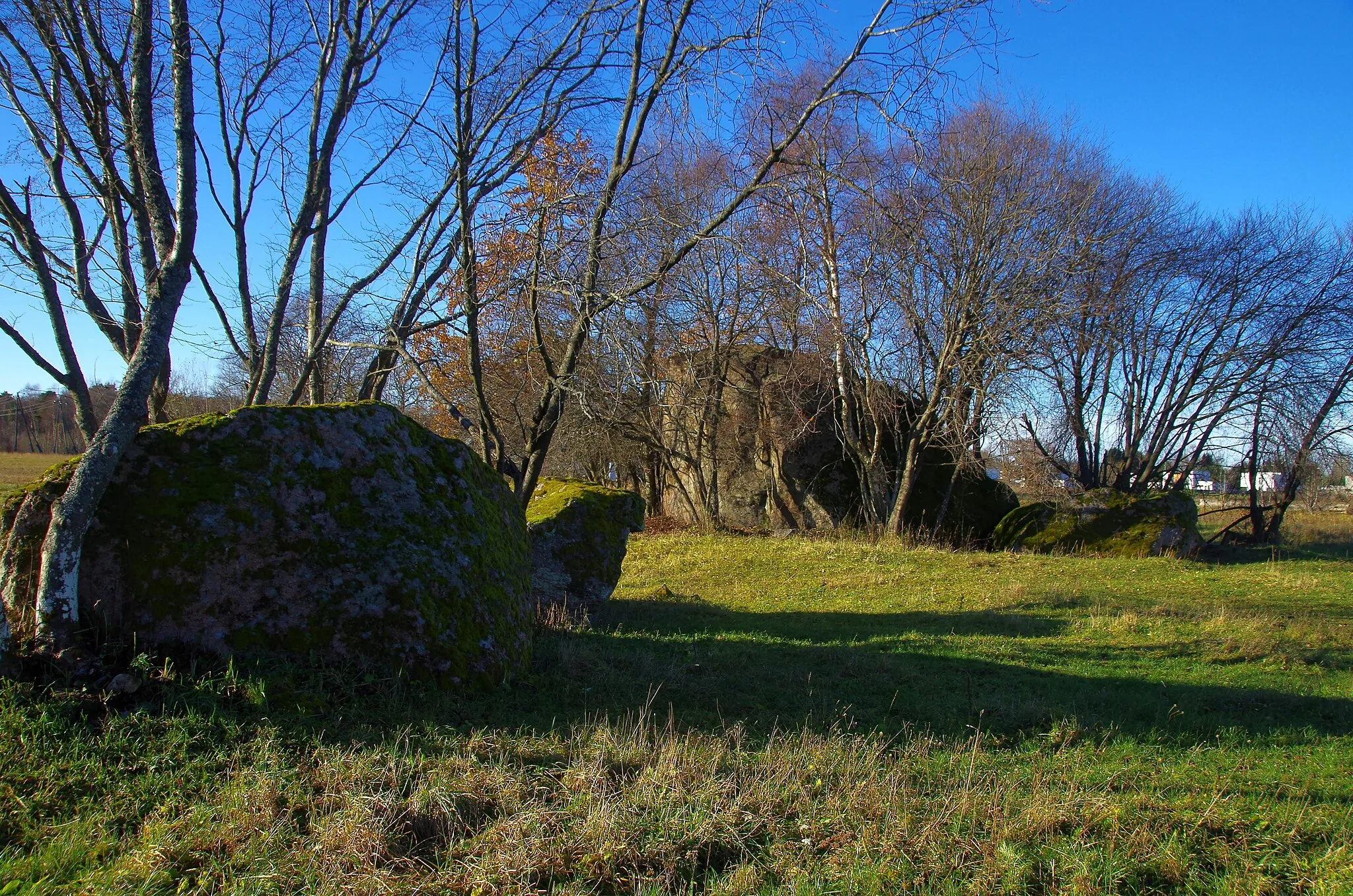 Photo showing: Pärnamäe rahnud on neli kaitstavat rändrahnu Harju maakonnas Viimsi vallas.Neljast rahnust suurim – Pärnamäe rahn – on mõõtmete poolest hiidrahn. Kkivi mõõtmed on : pikkus 12,7, laius 9,2, kõrgus 5,8 ja ümbermõõt 31,1 m