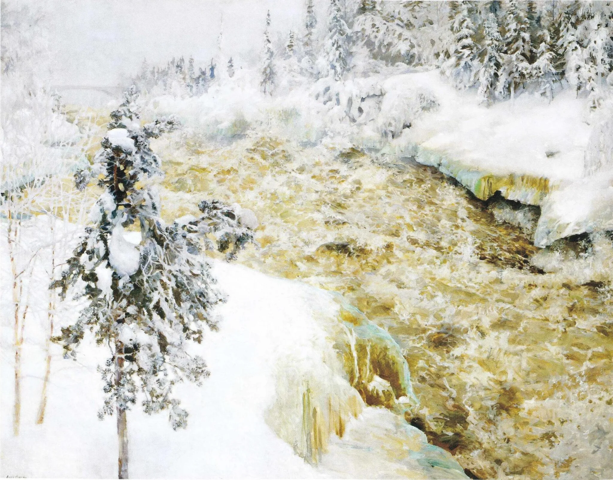 Photo showing: Akseli Gallen-Kallelan maalaus Imatra talvella.