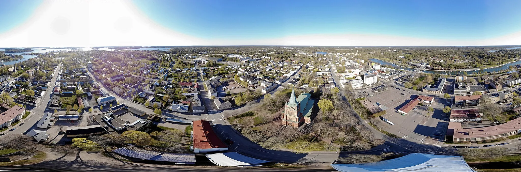 Photo showing: 360 degree panoramic view of Uusikaupunki, Finland.