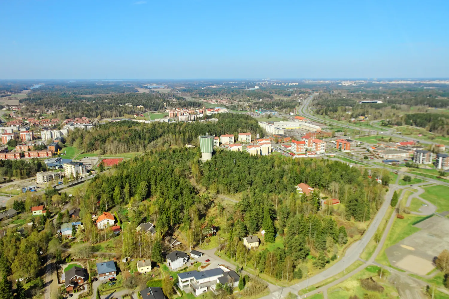 Photo showing: Aerial view of the center of Kaarina, Finland.