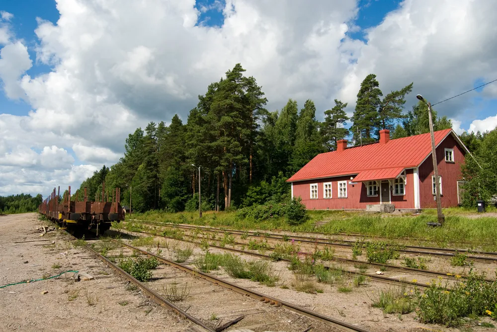 Photo showing: Vierumäki railway station and railyard in Heinola, Finland.