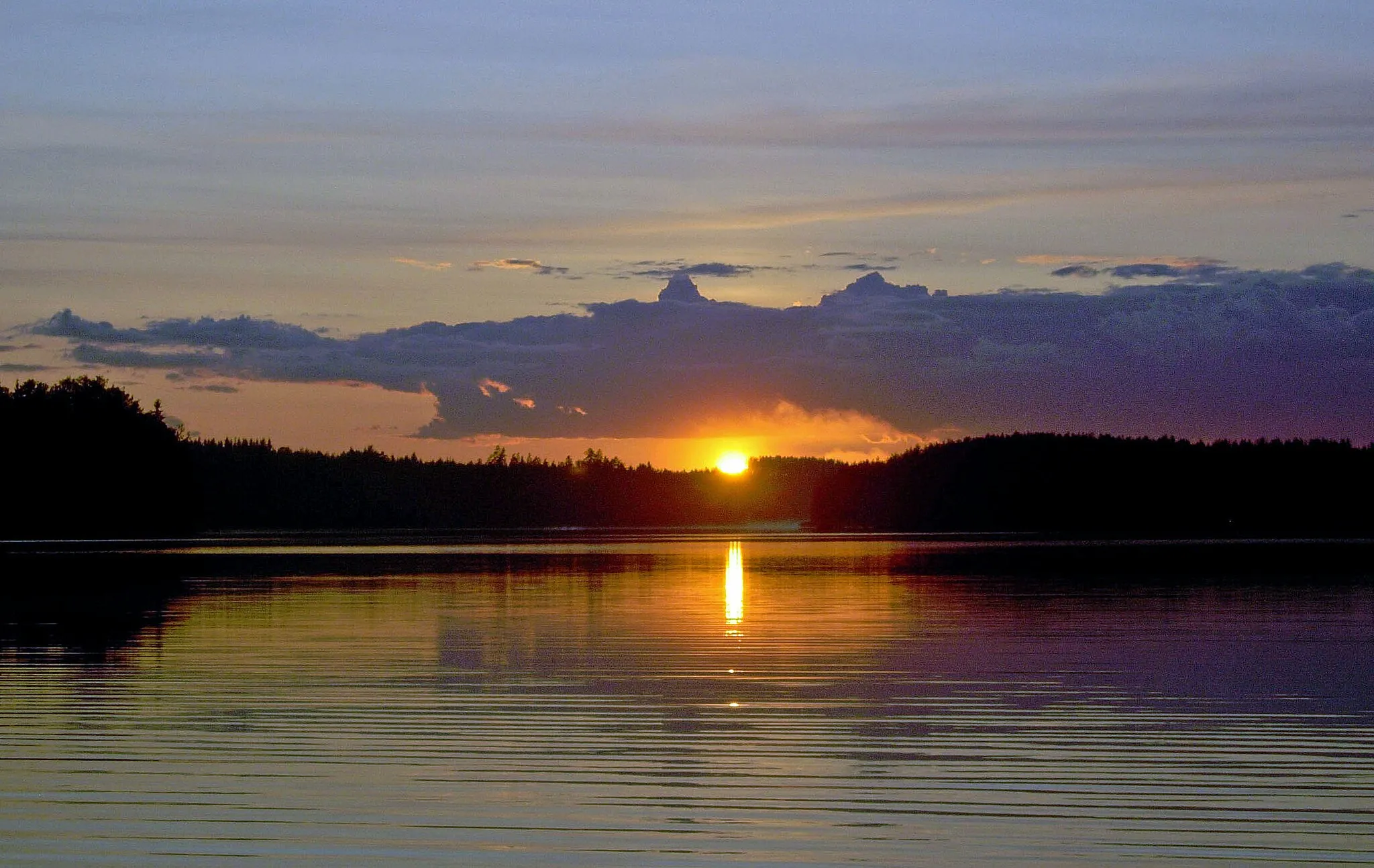 Photo showing: Auringon lasku, Kivijärvi