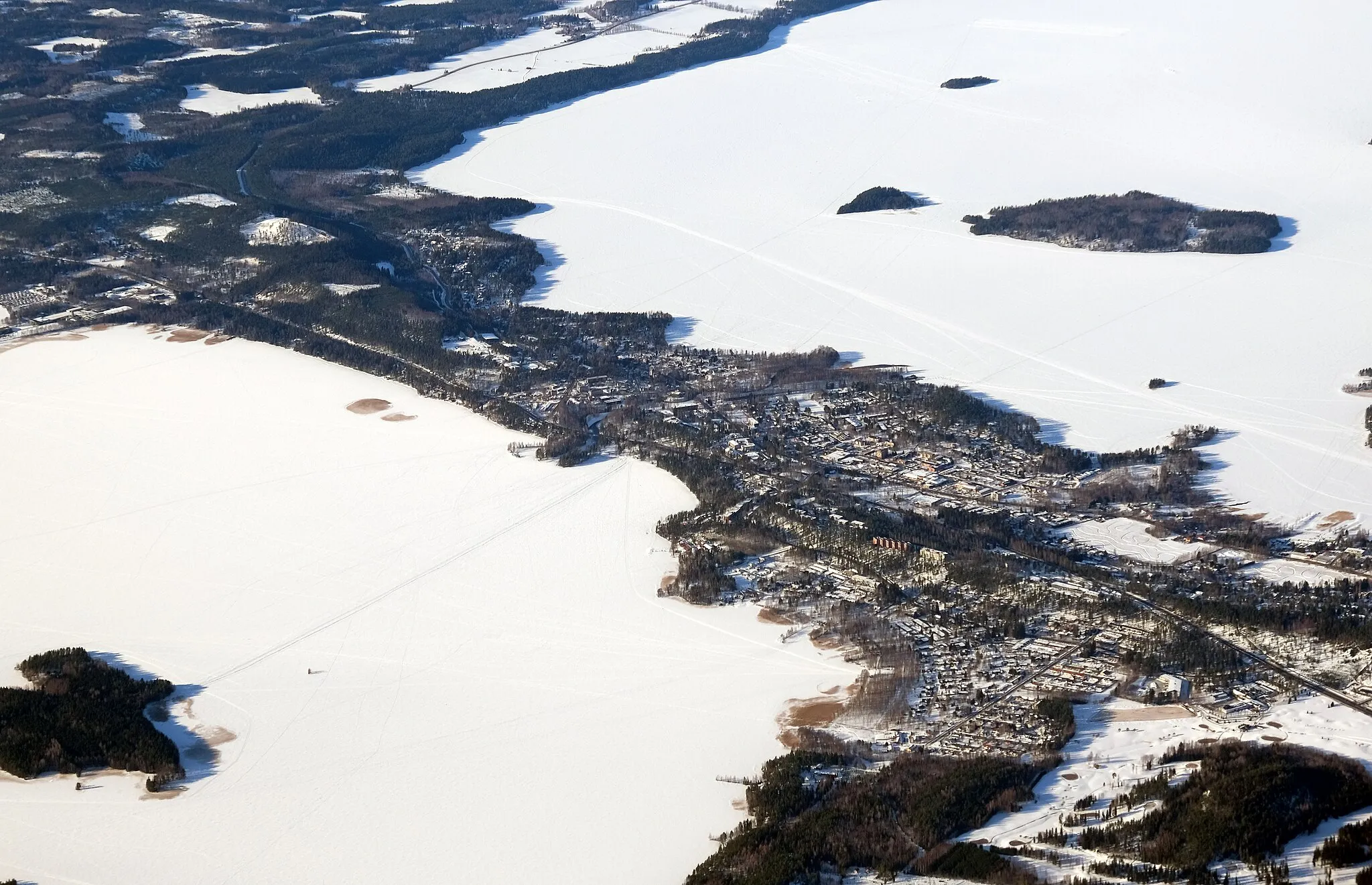 Photo showing: Aerial view of Vääksy.