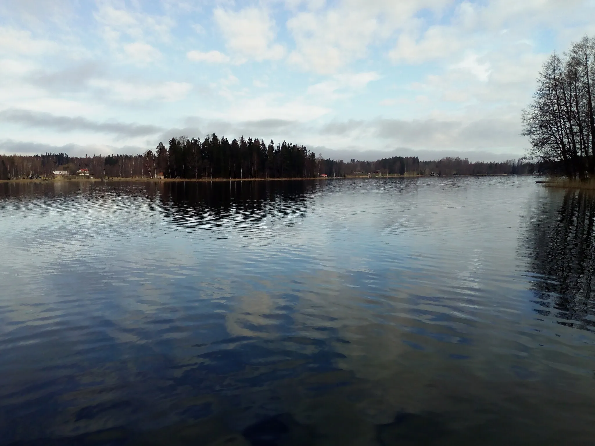 Photo showing: Lake Naarjärvi in Salo, Finland. A view to the northern part of the lake with an island.