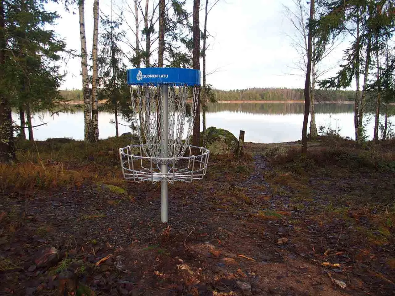 Photo showing: Basket #18 on DiscGolfPark Hauninen.