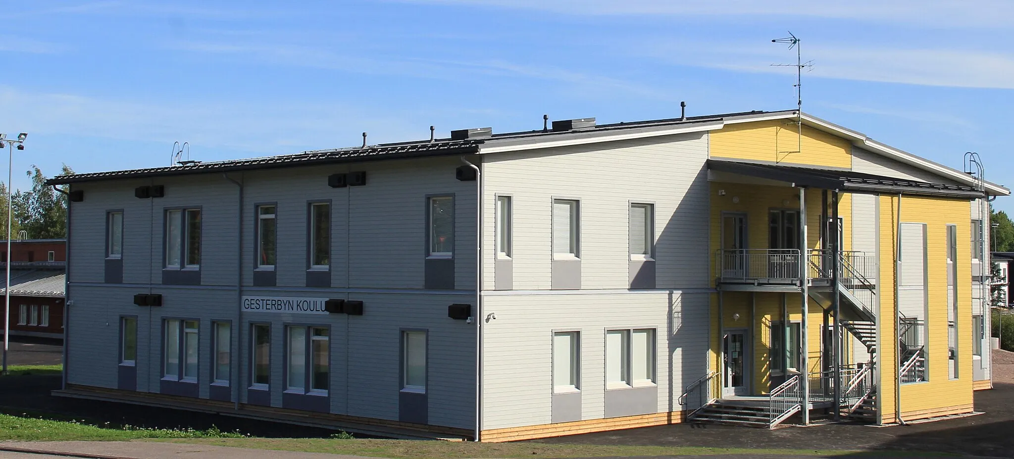 Photo showing: Gesterby temporary school building, Gesterby, Kirkkonummi, Finland.