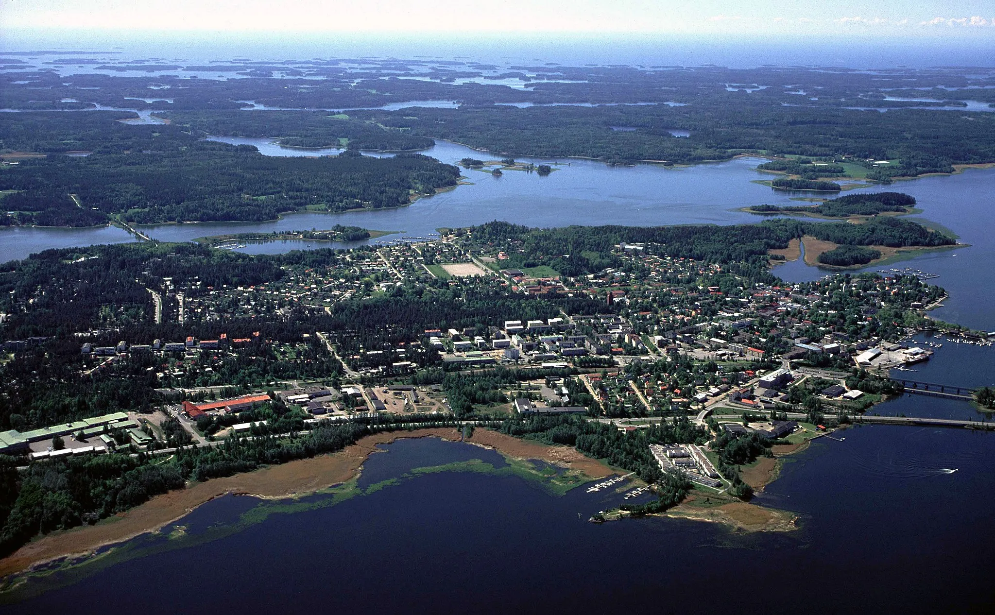 Photo showing: Former small town Ekenäs from north. Ekenäs is nowadays an urban area in the city of Raseborg, Finland.