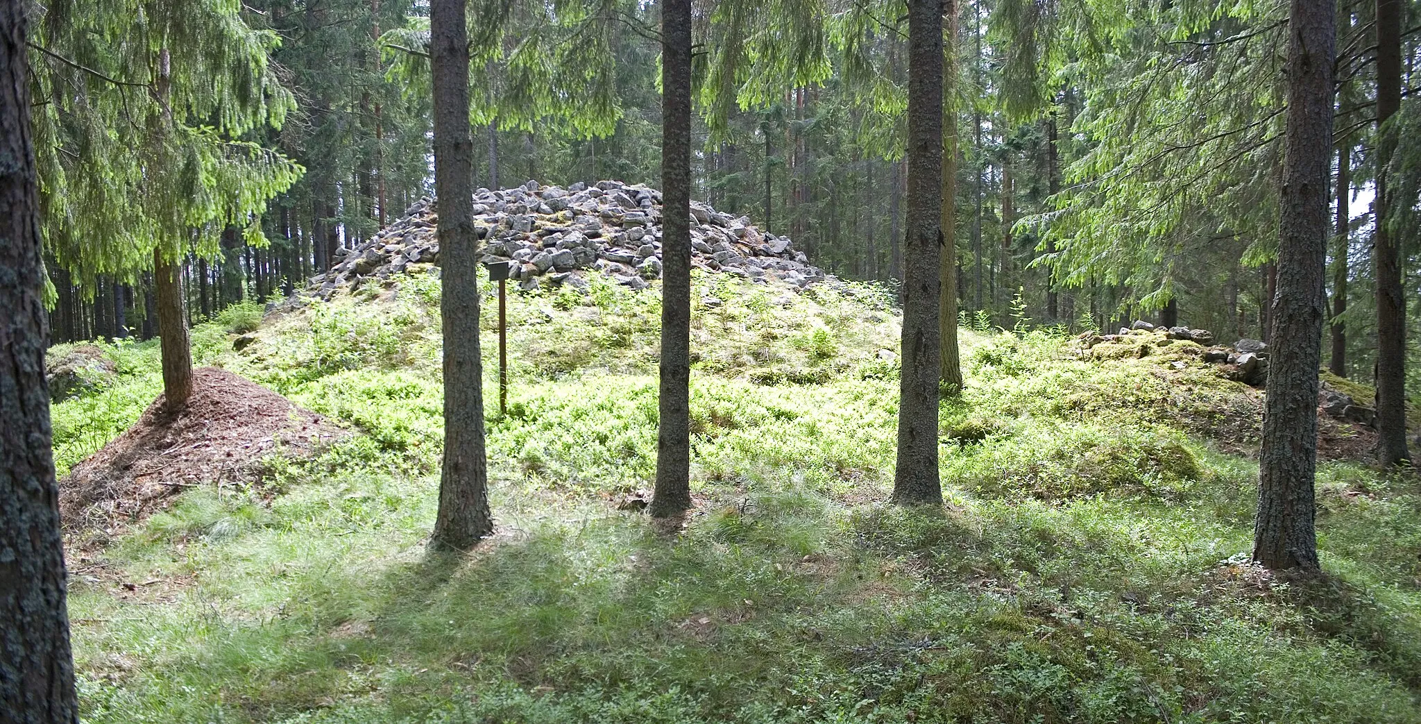 Photo showing: Harjavalta parish, Hiirijärvi village, cairn from brons age, Kaunismäki A