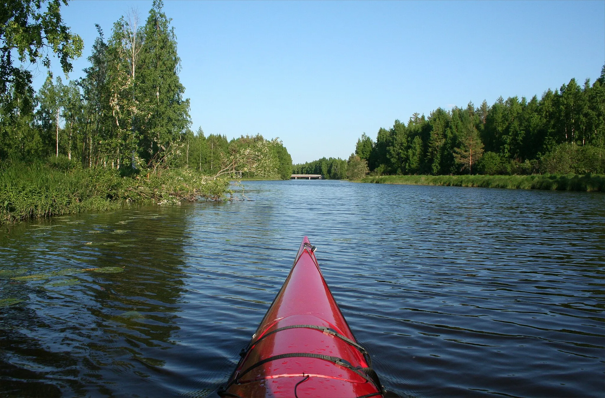 Photo showing: The mouth of the River Jaaranjoki or Piilijoki at the Lake Sääksjärvi in Kokemäki, Finland