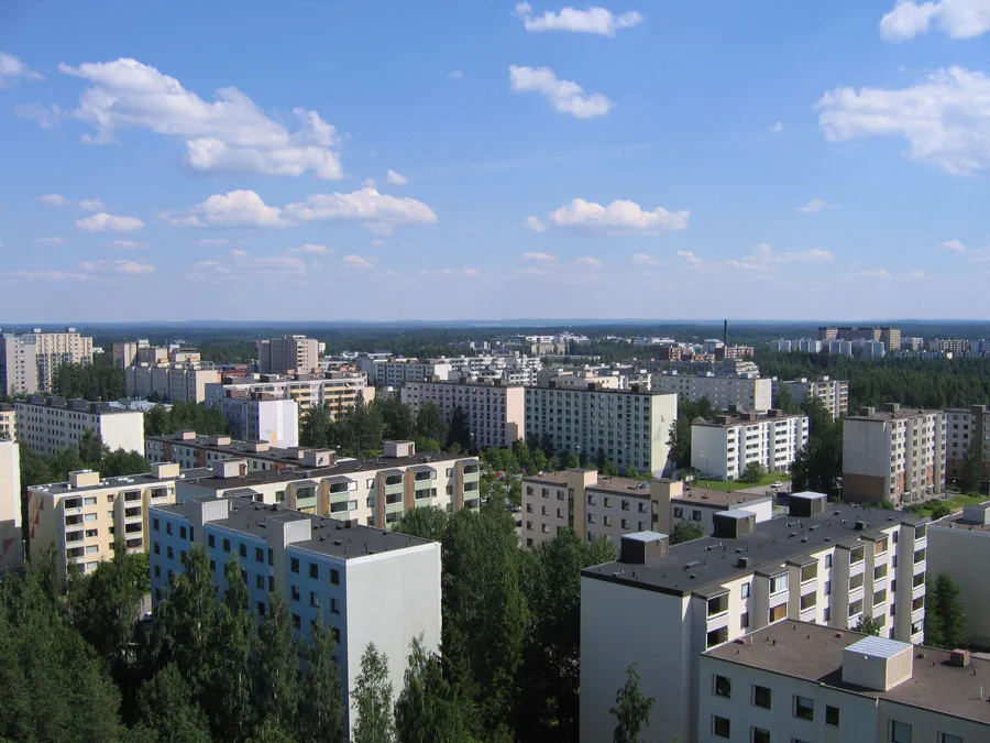 Photo showing: Hervanta in Tampere, Finland from the water tower