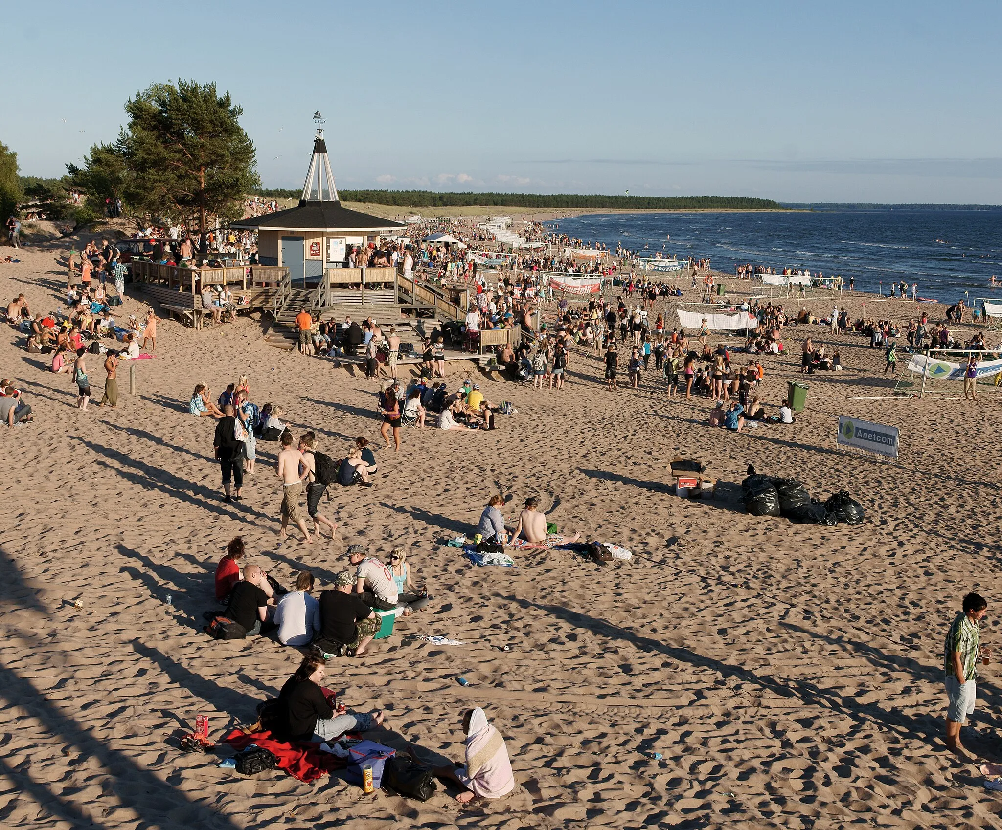 Photo showing: Yyteri beach and Bikini Bar during the Yyteri Beachfutis beach soccer tournament in Pori, Finland.
