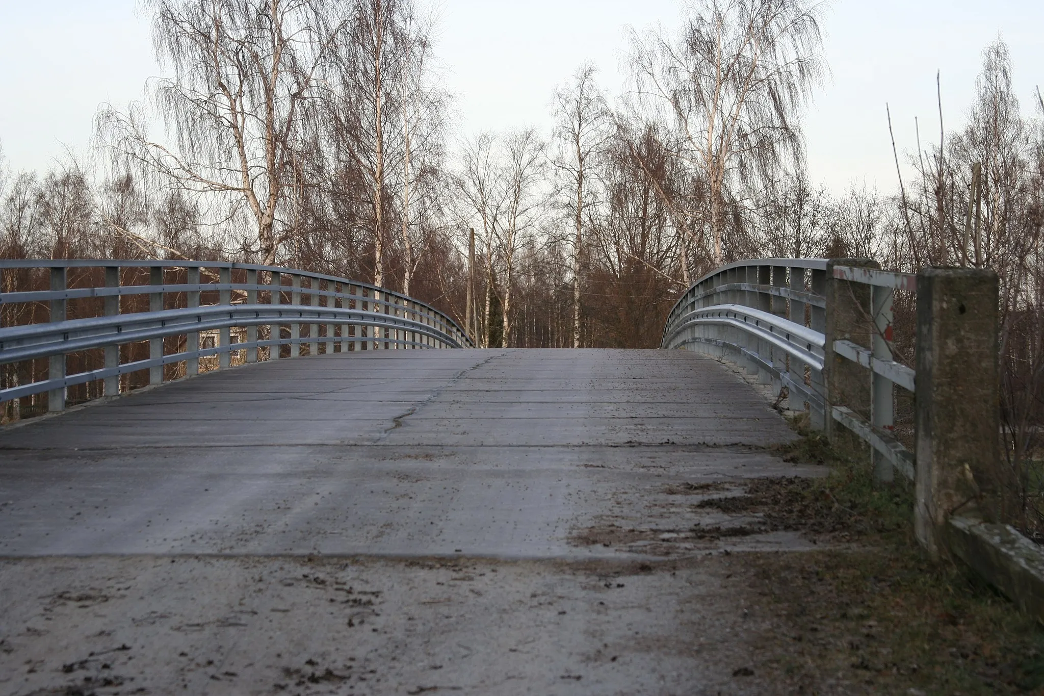 Photo showing: Alvettula museum bridge, Alvettula, Hauho, Hämeenlinna, Finland. Deck. Bridge is made of hollow concrete building-blocs. Completed in 1916.