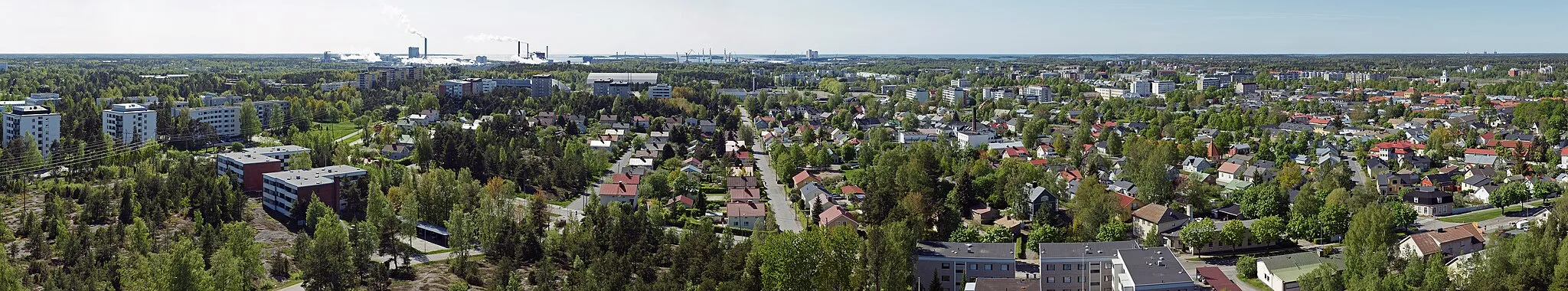 Photo showing: A panoramic image of Rauma. Images were taken from the observation deck of Rauma watertower.