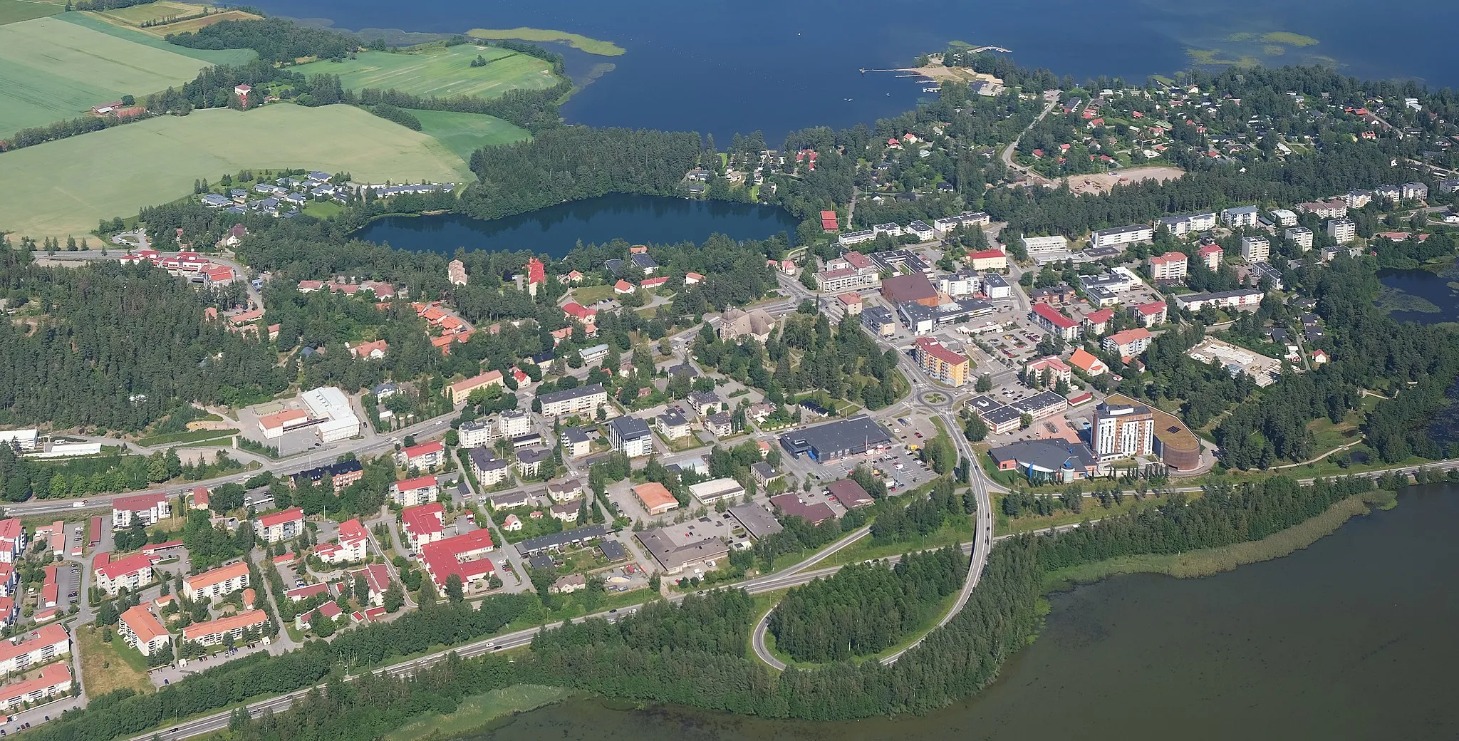 Photo showing: Aerial view of Kangasala, Finland.