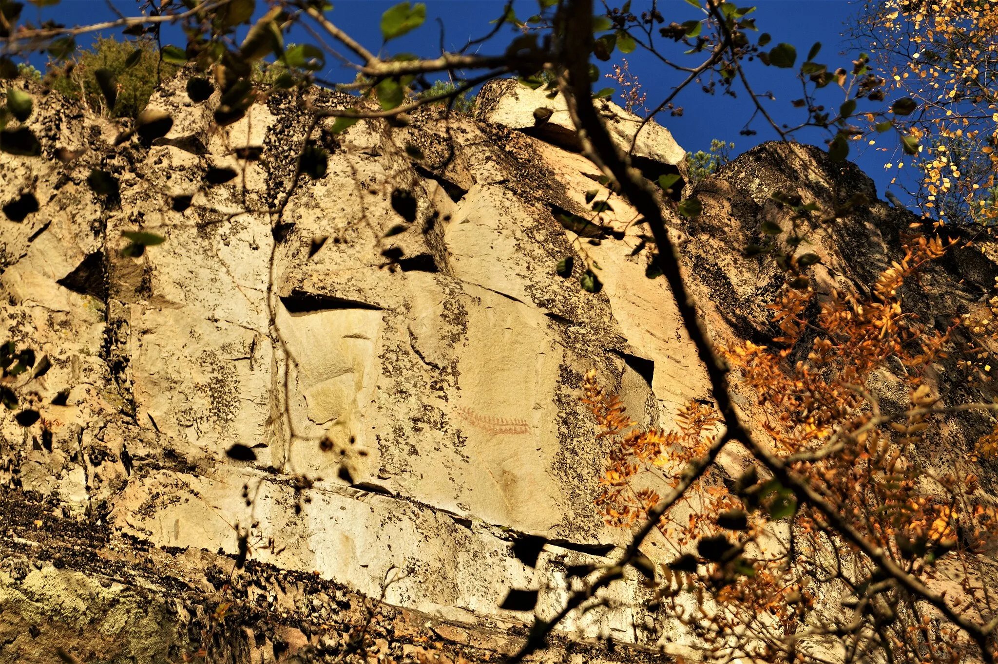 Photo showing: This is a photo of a monument in Finland identified by the ID 'Saraakallio rock paintings' (Q11892472)