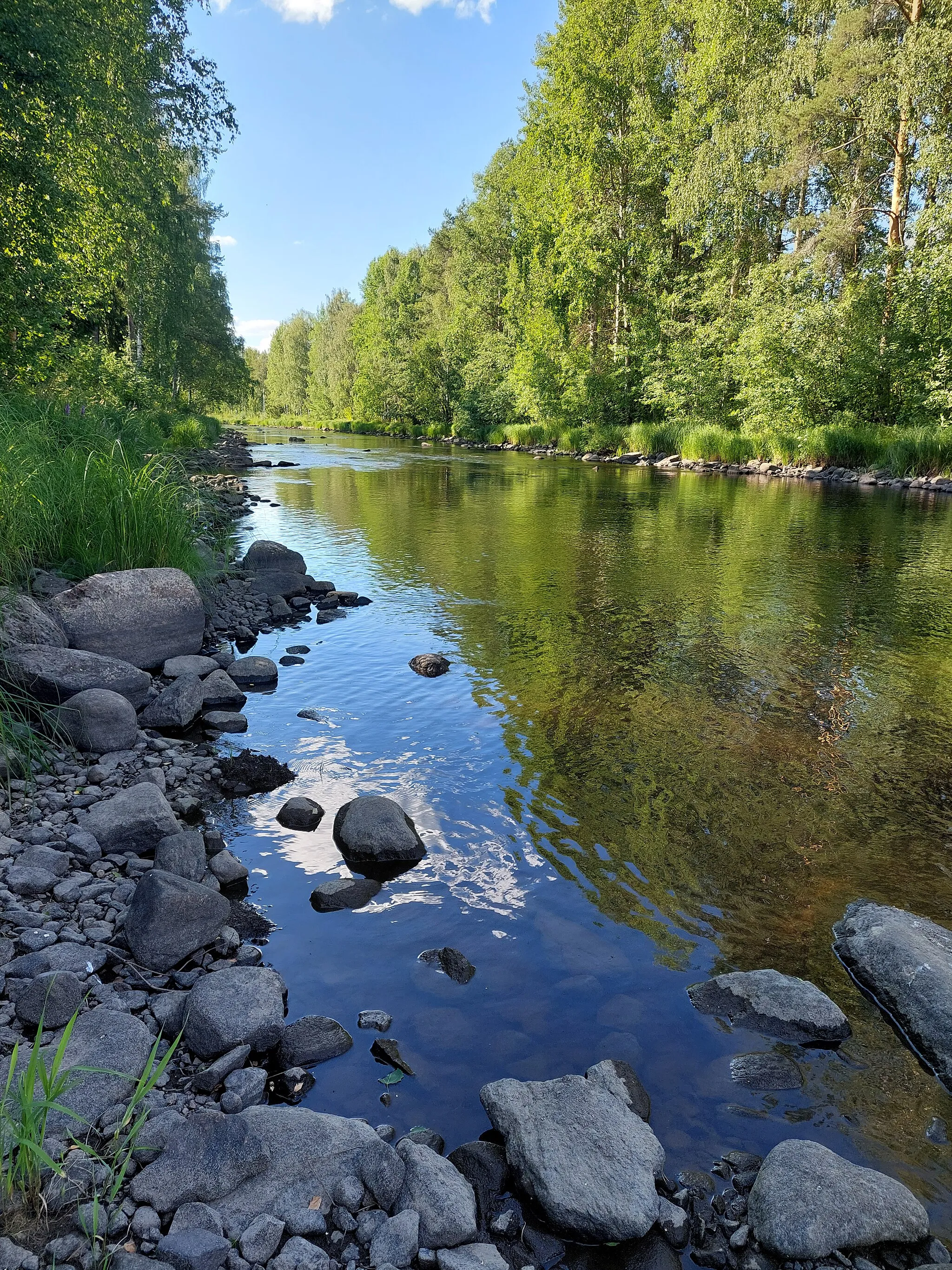 Photo showing: Upstream of Pitkäkoski at river Matkusjoki