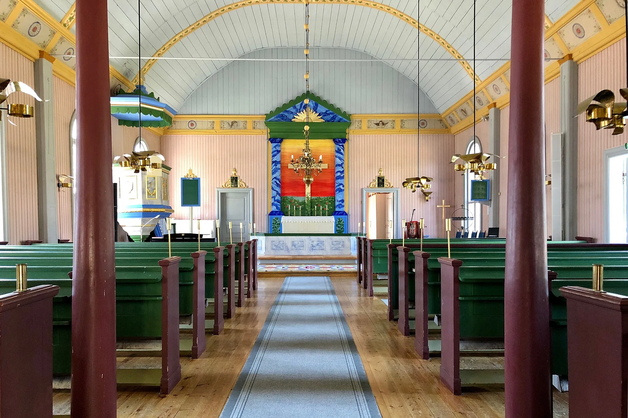 Photo showing: Korpilombolo kyrka som tillhör Pajala församling i Luleå stift.